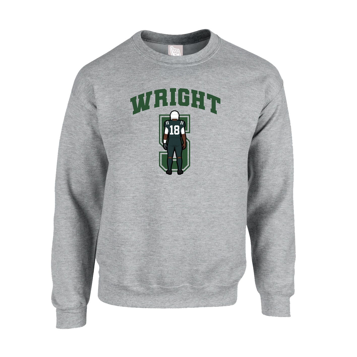 Fleece Crew — Number in Grey