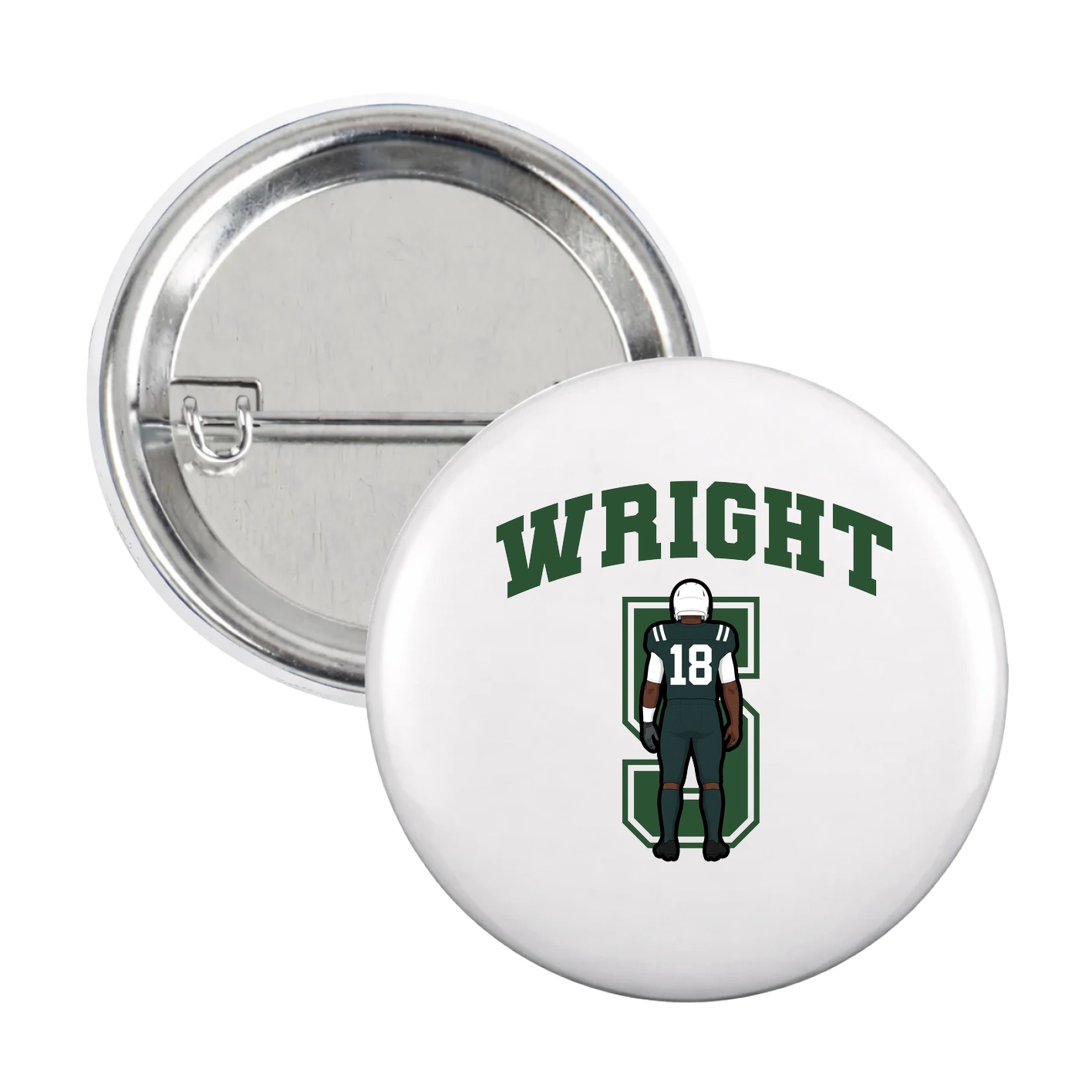 Game Day Button — Number in White