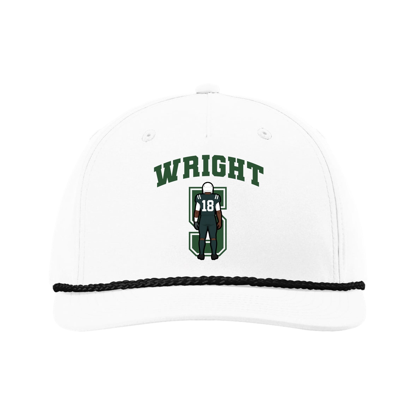 Five-Panel Classic Rope Cap — Number in White