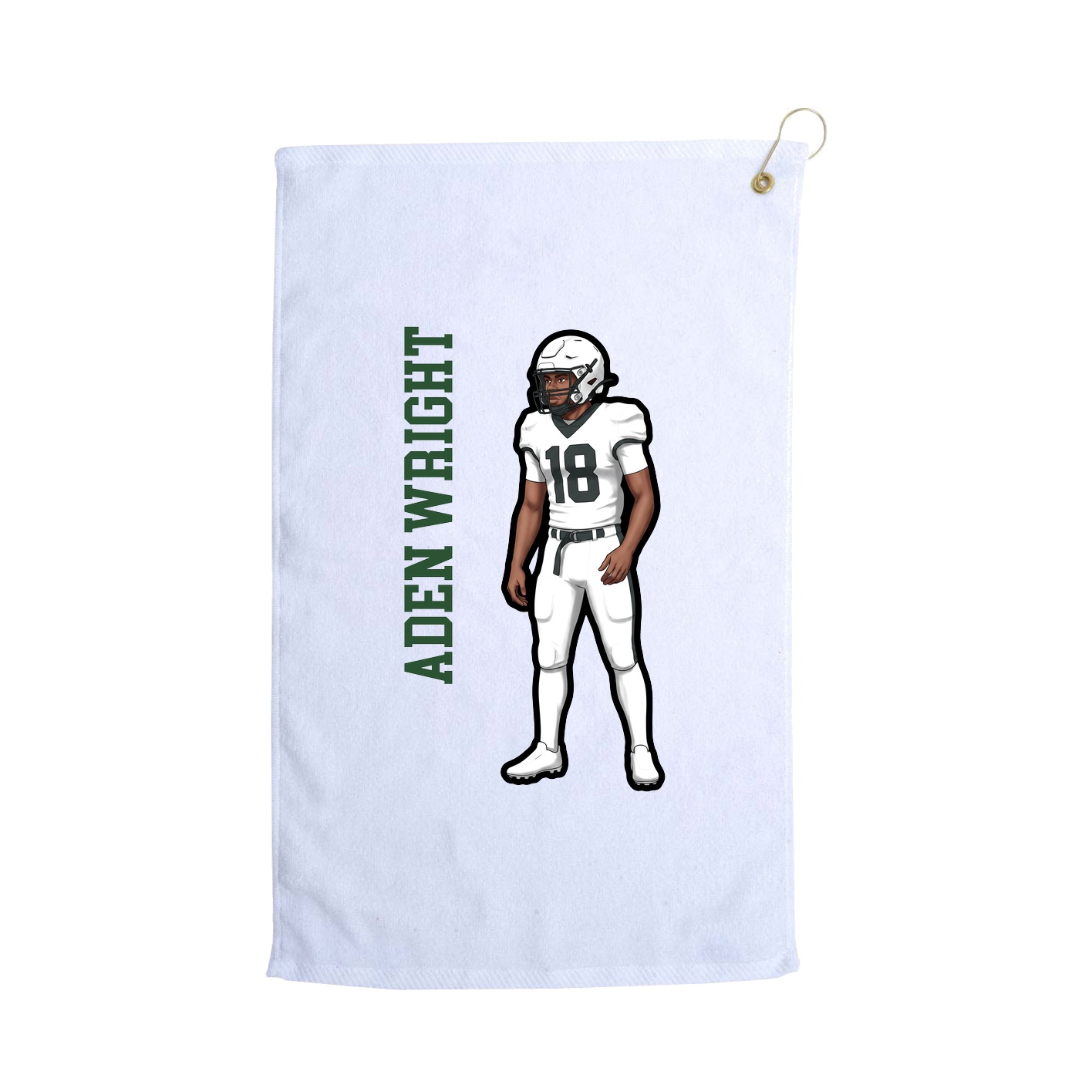 Golf Towel — Name Vertical in White