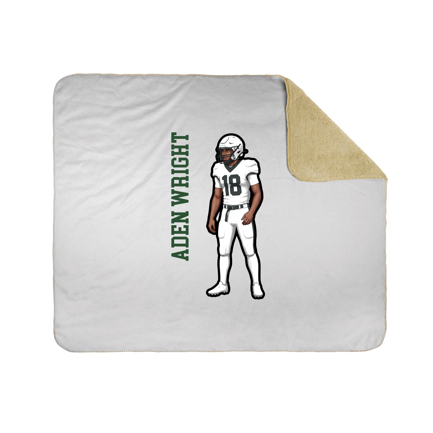 Throw Blanket — Name Vertical in White