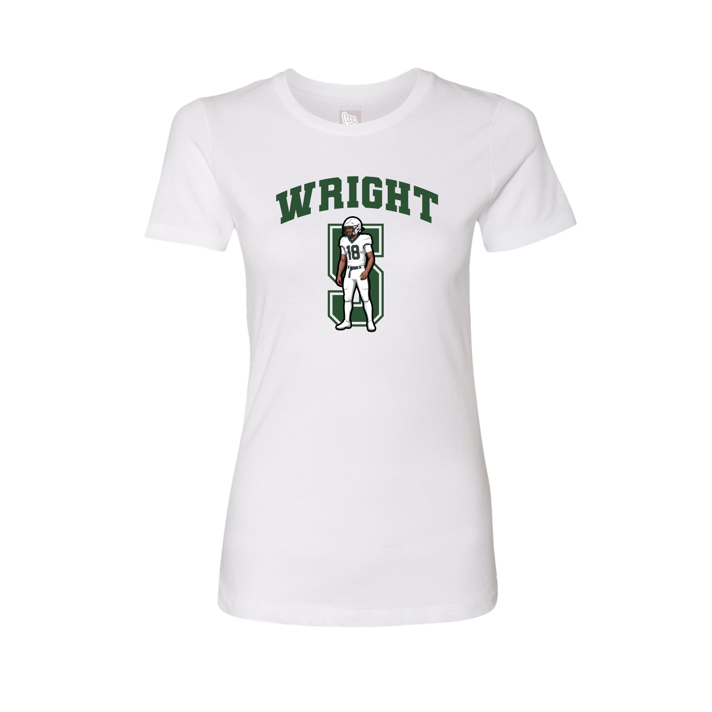 Fitted Women's Tee — Number in White