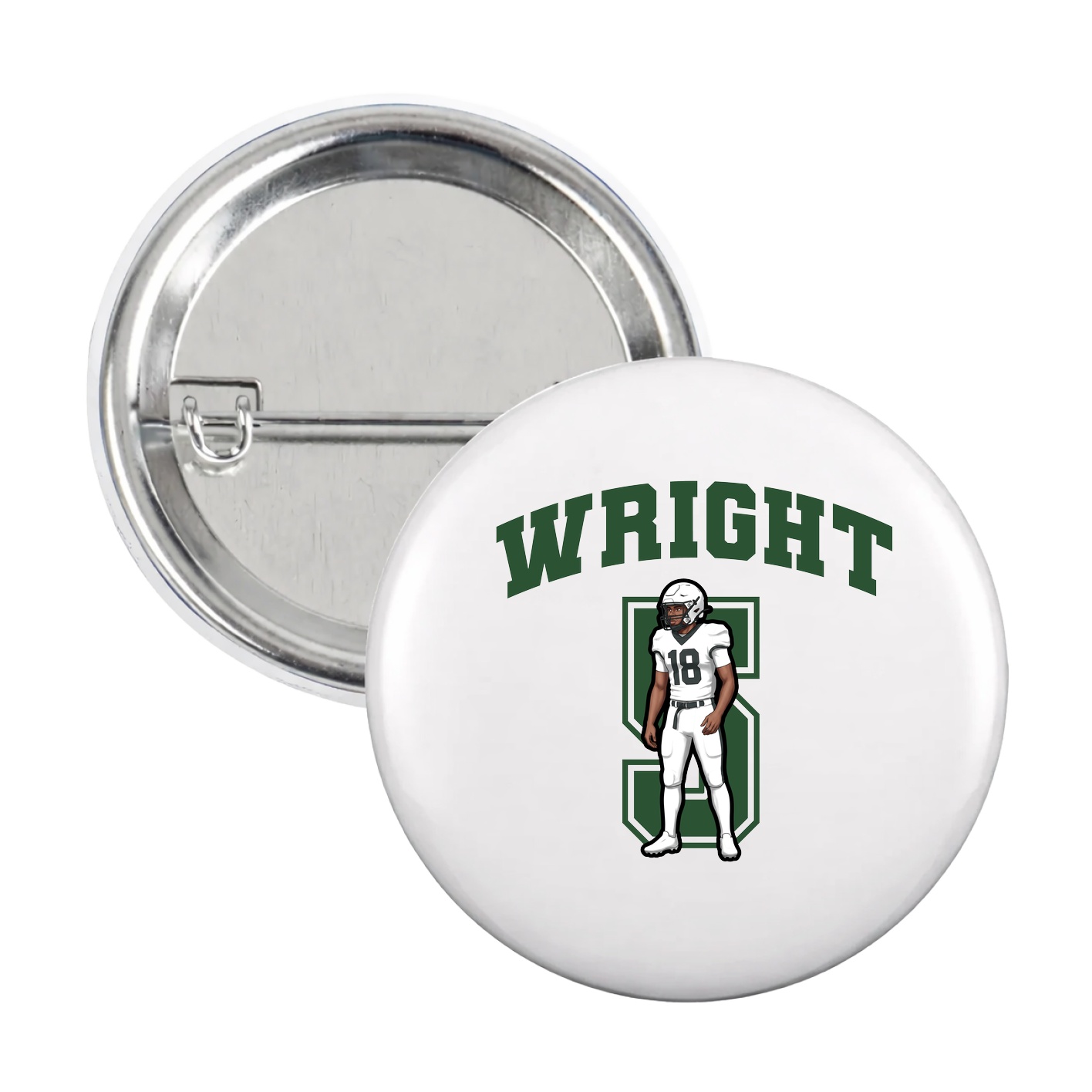 Game Day Button — Number in White