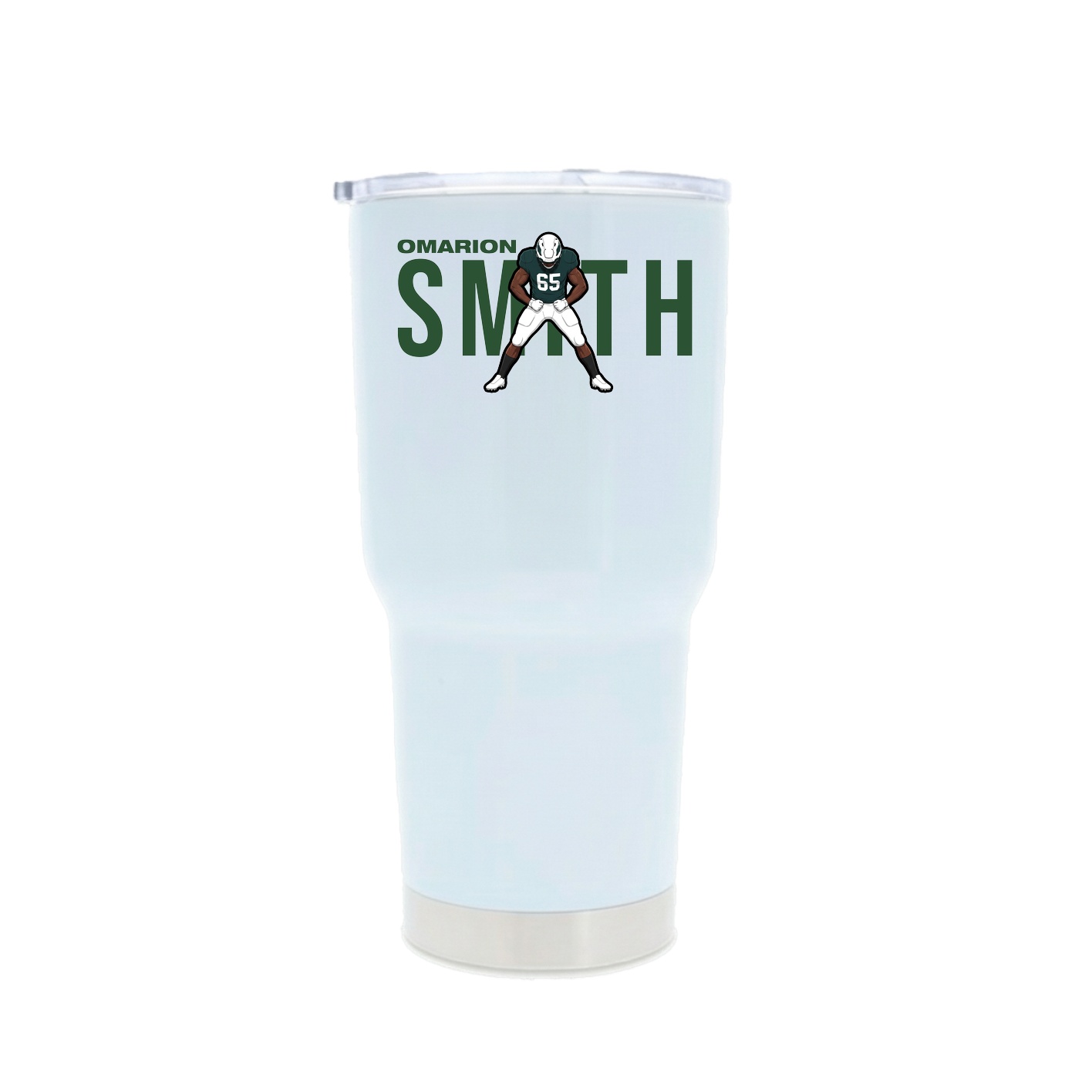 30oz Stainless Steel Tumbler — Player Name in White
