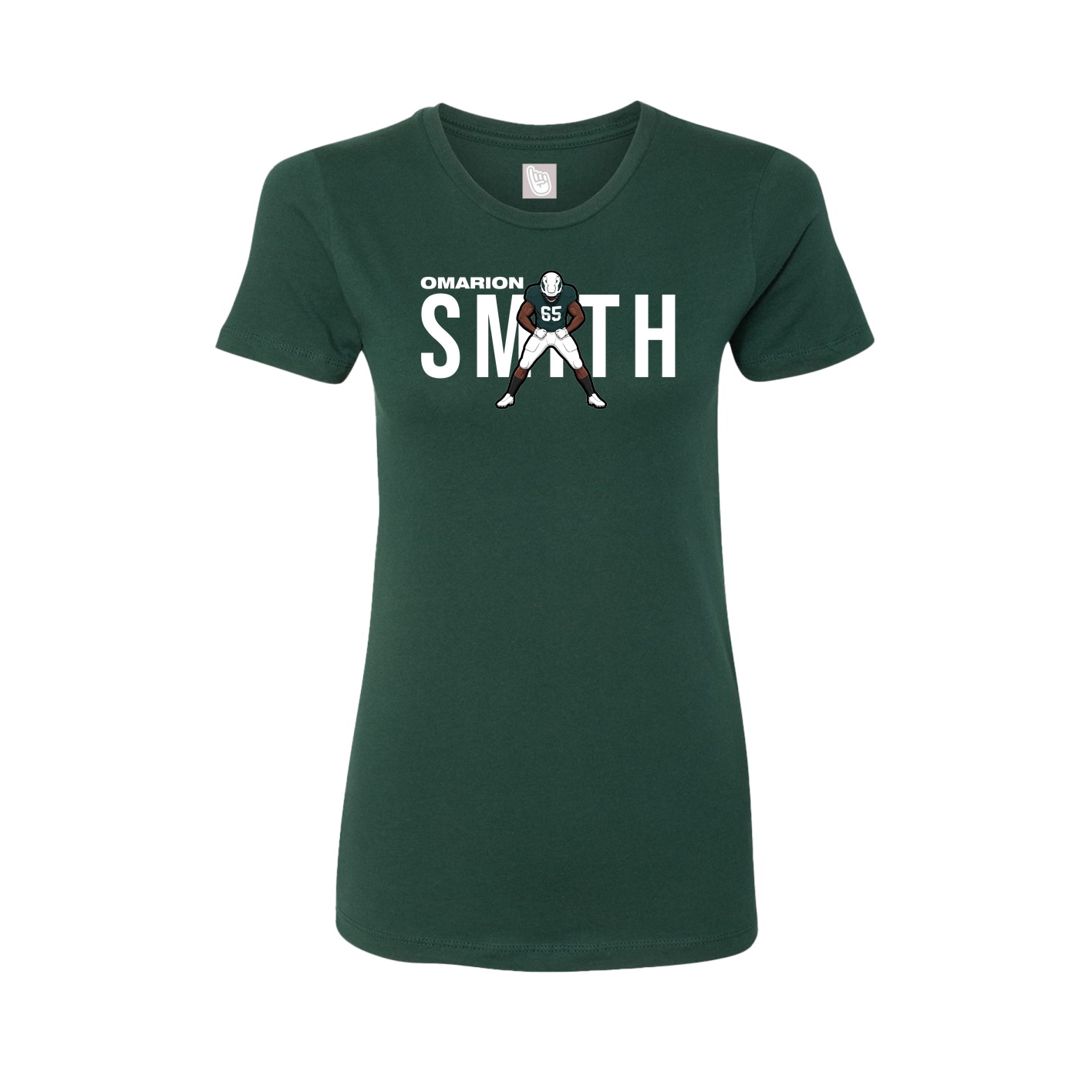 Fitted Women's Tee — Player Name in Green