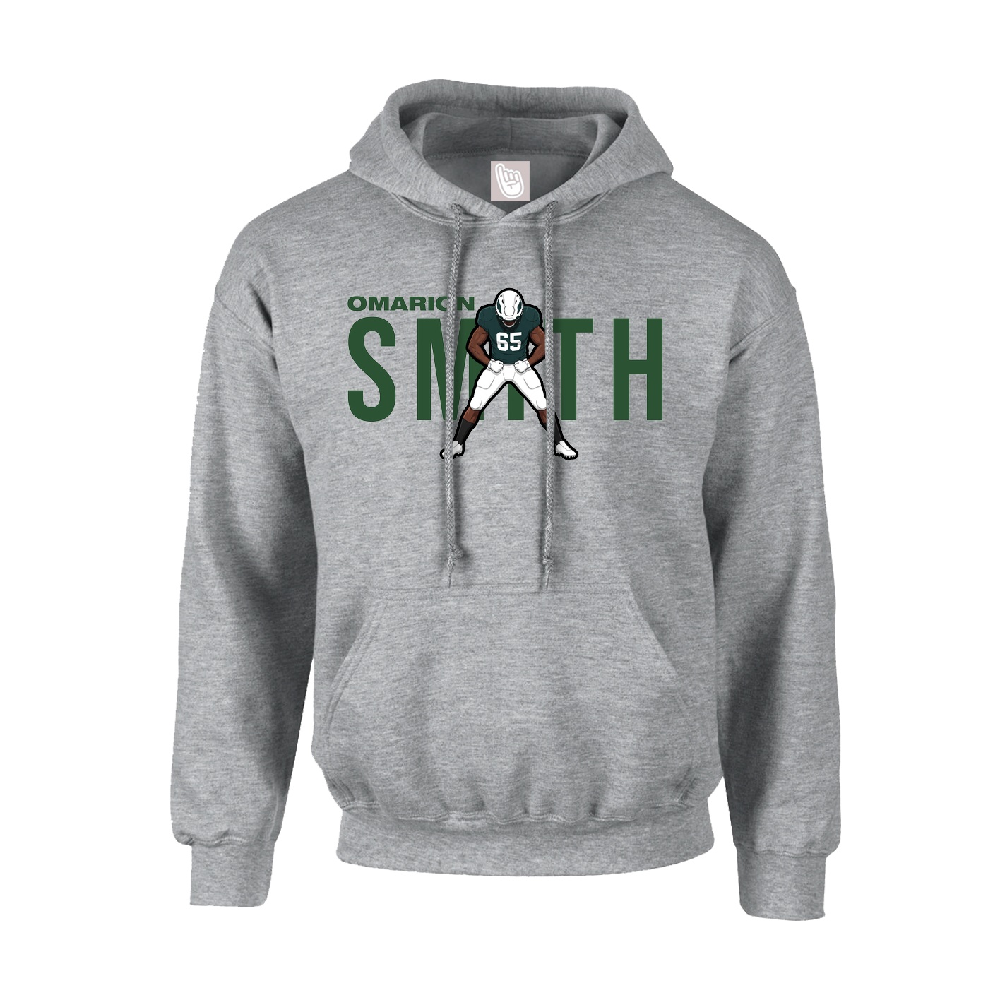 Youth Hoodie — Player Name in Grey