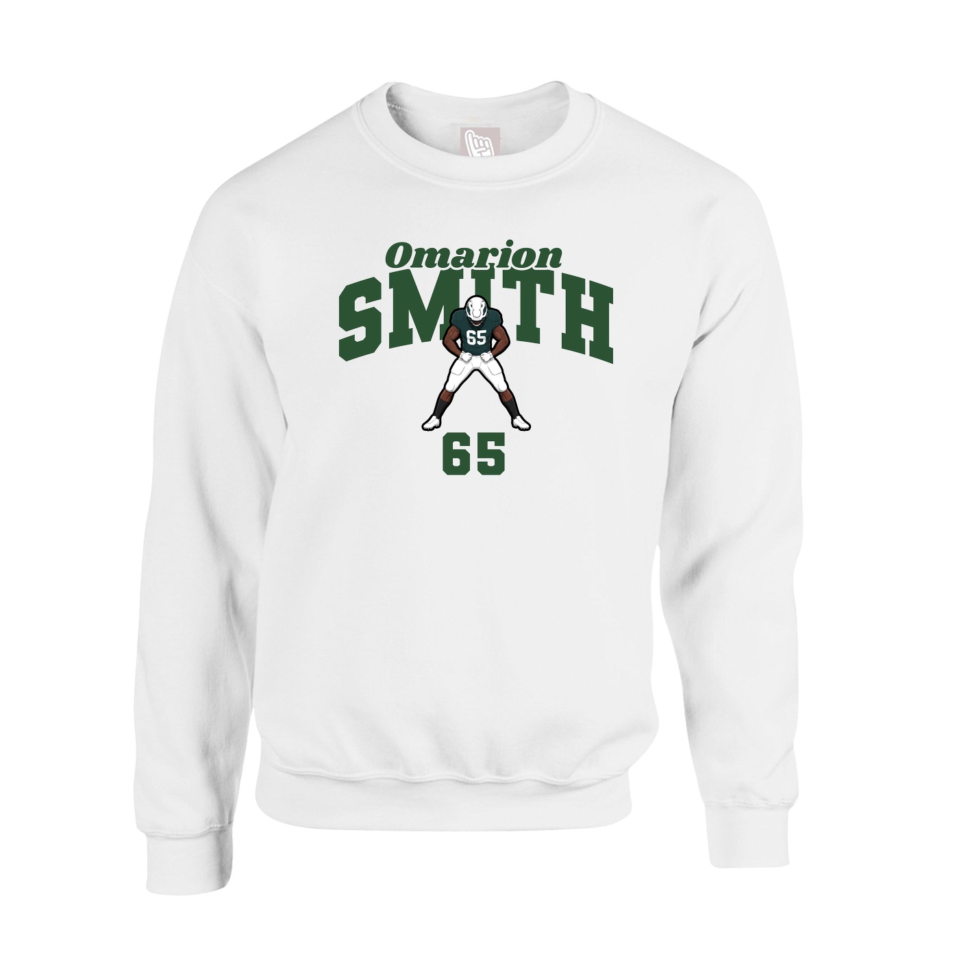 Fleece Crew — Signature Arch in White
