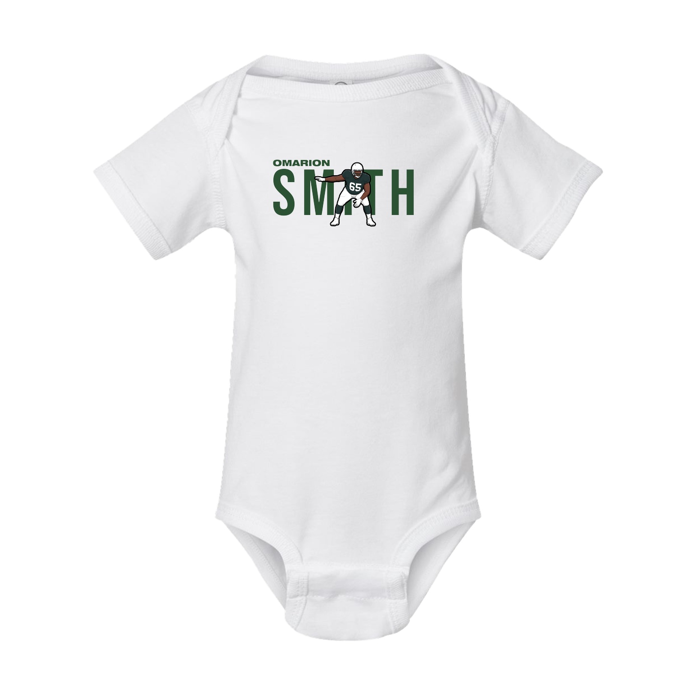 Baby Onesie — Player Name in White