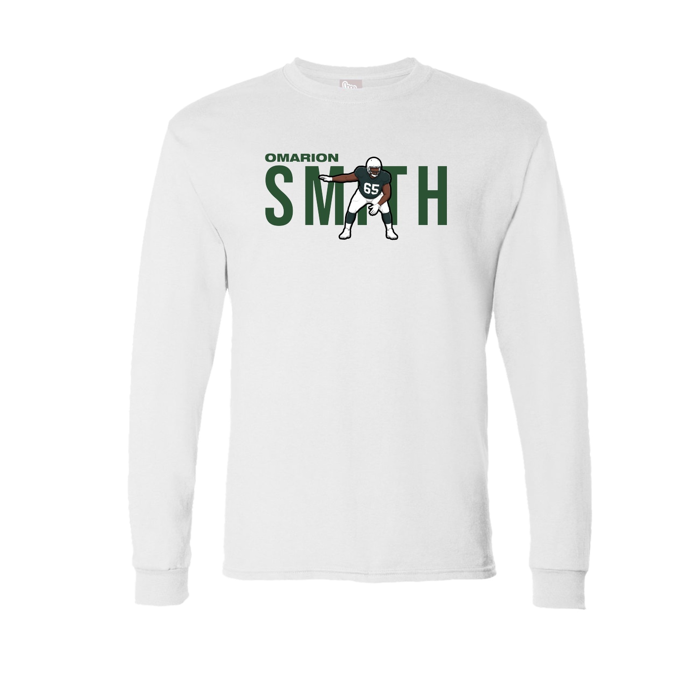 Long Sleeve Tee — Player Name in White
