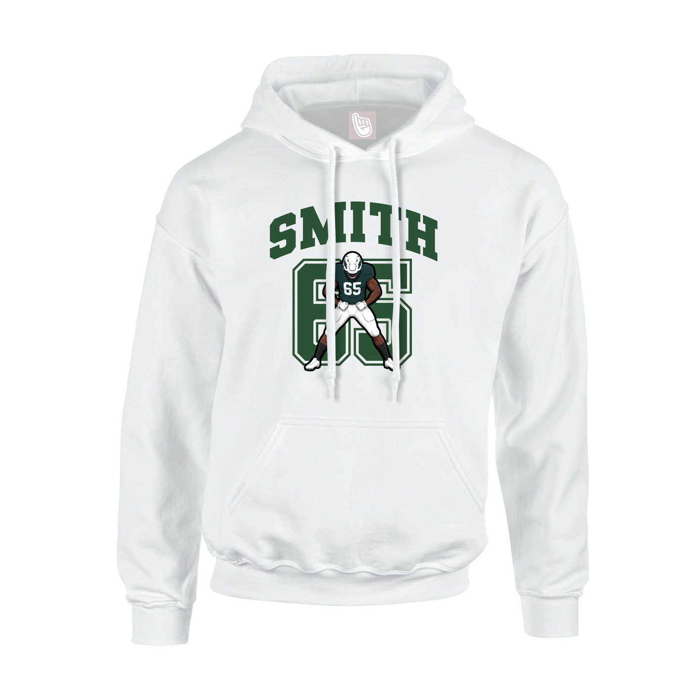Youth Hoodie — Number in White