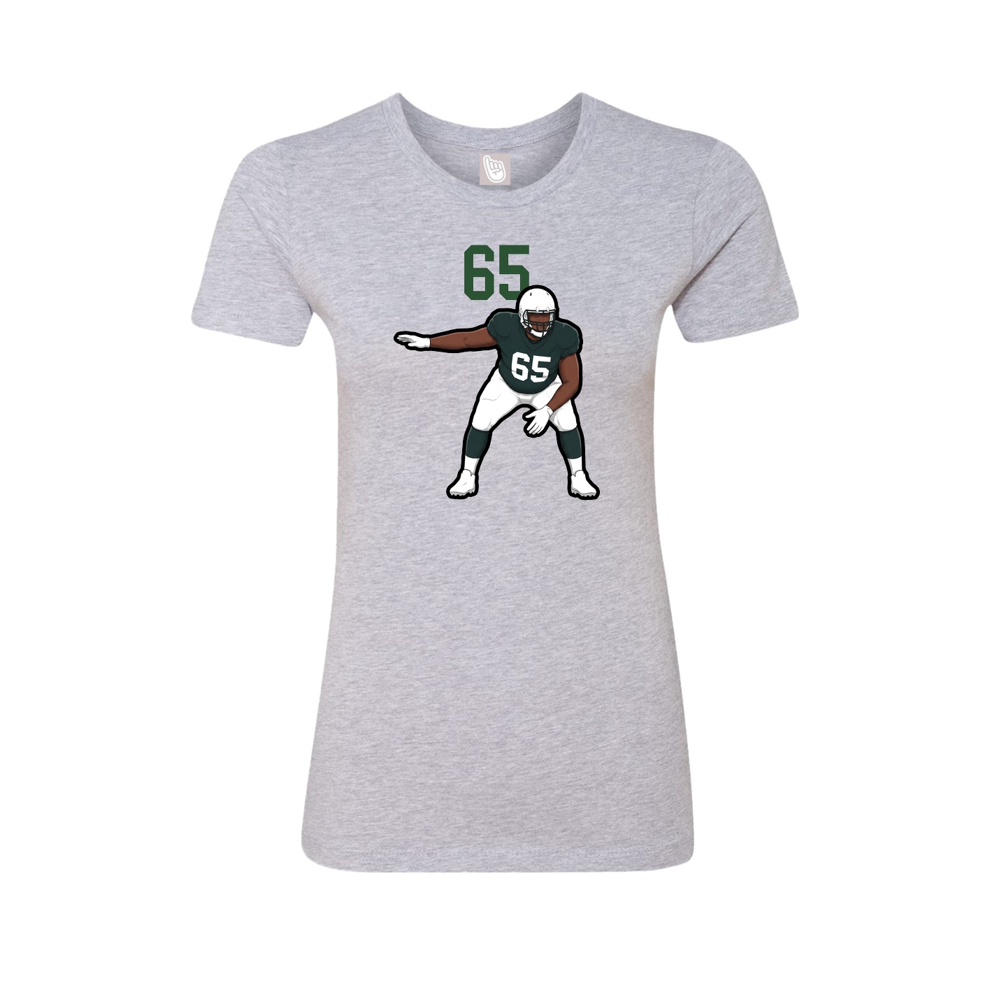 Fitted Women's Tee — Number Top in Grey