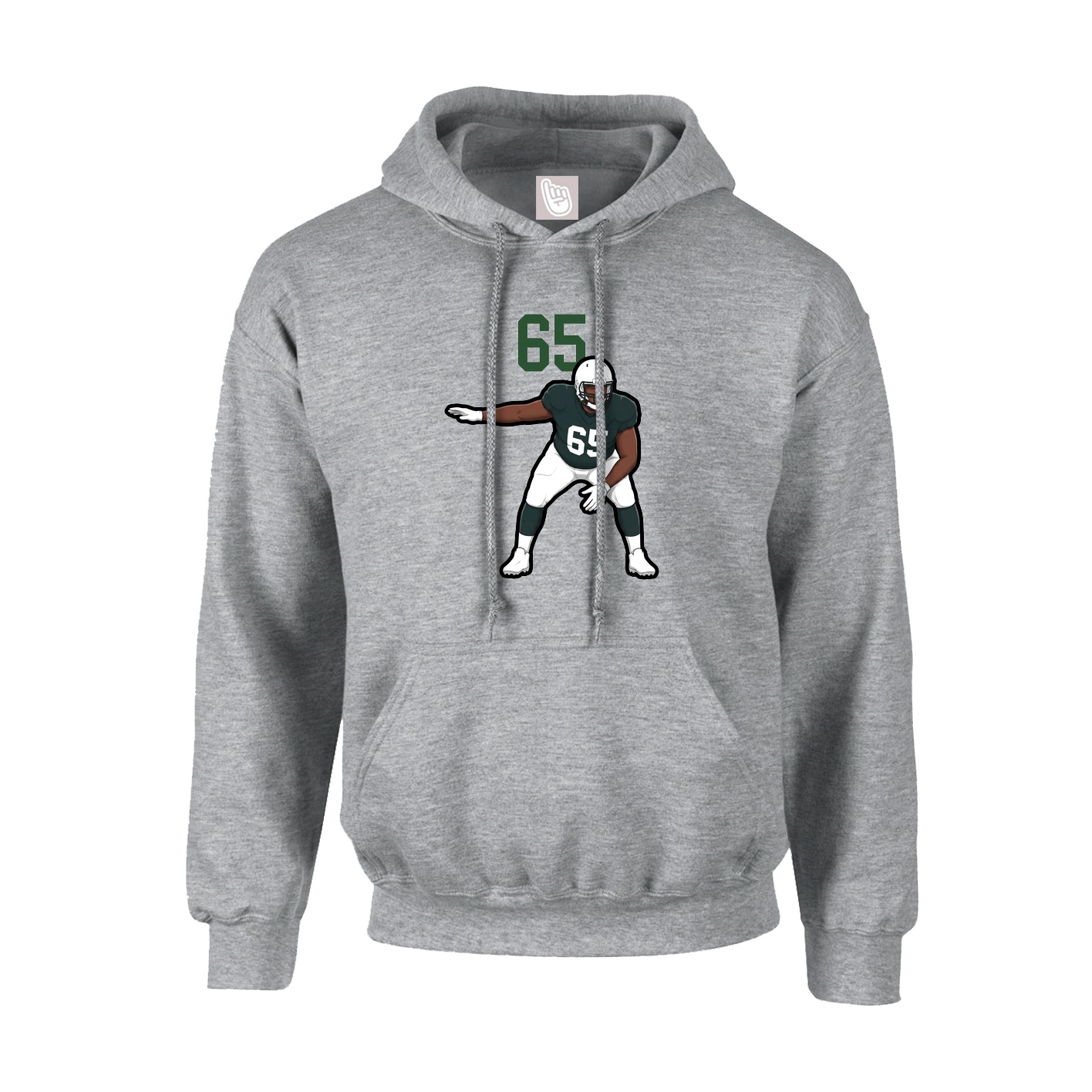Youth Hoodie — Number Top in Grey