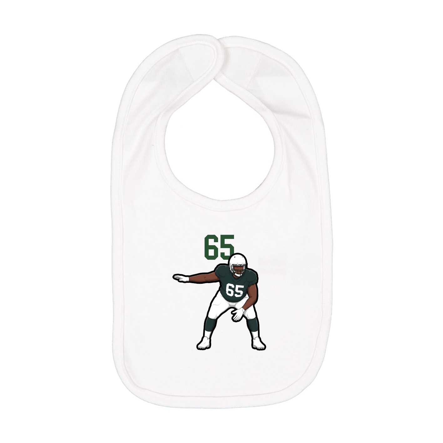 Infant Bib — Number Top in White