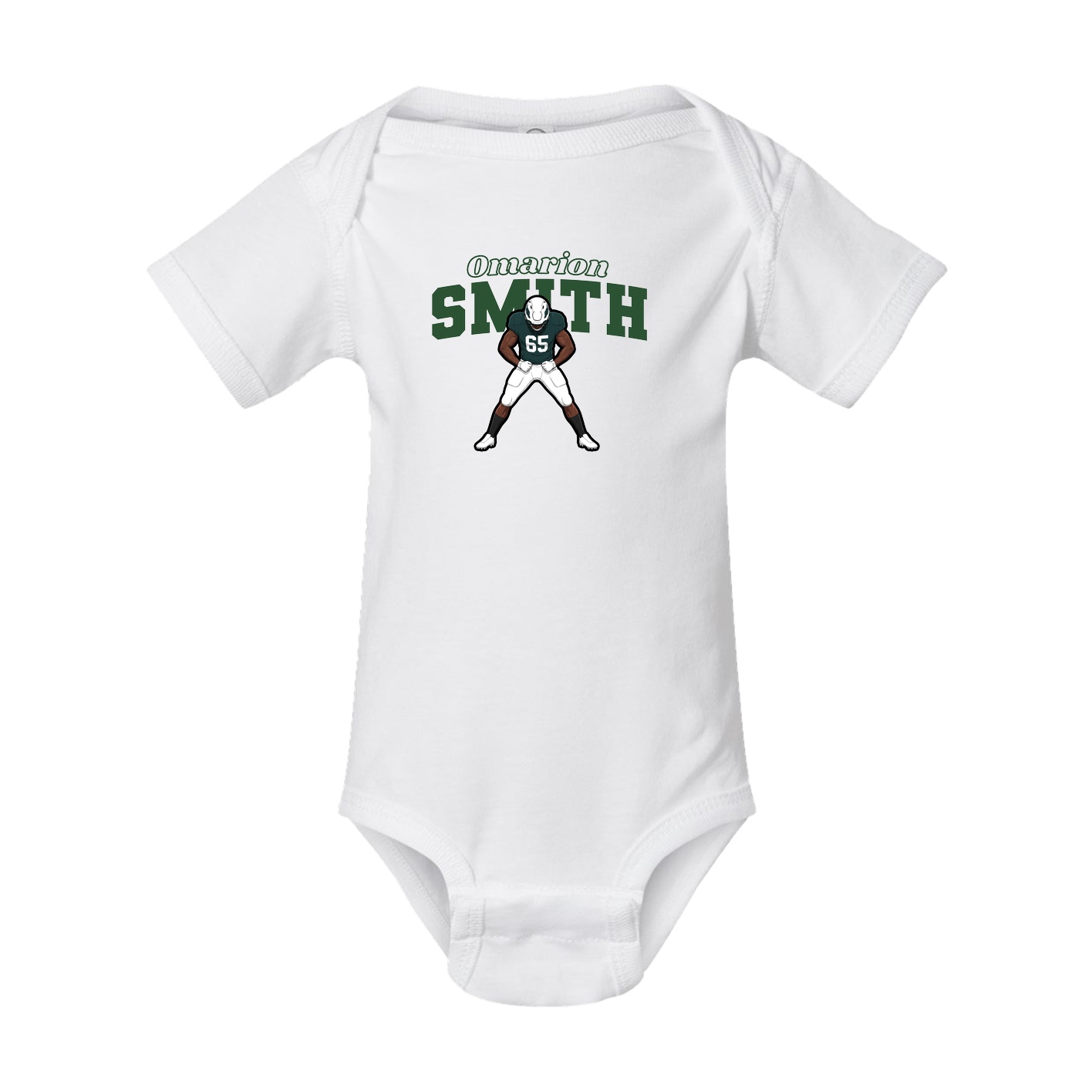 Baby Onesie — Name Arch in White