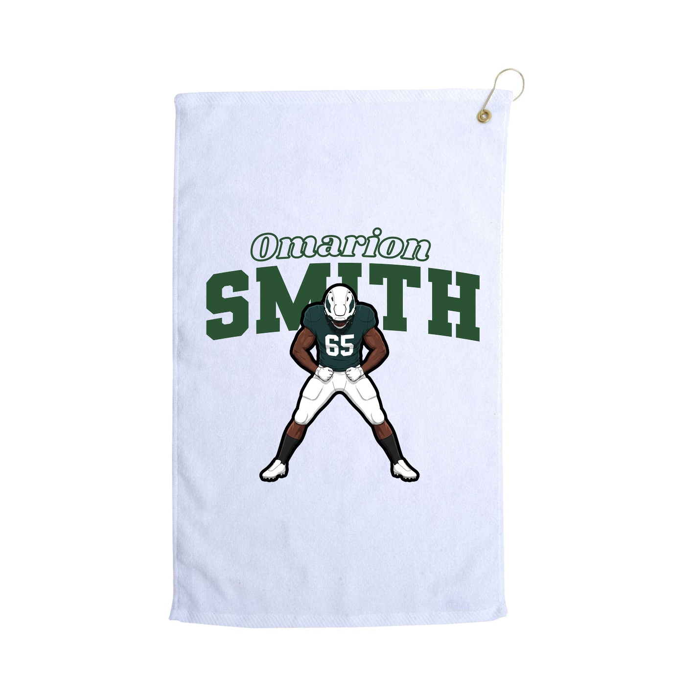 Golf Towel — Name Arch in White