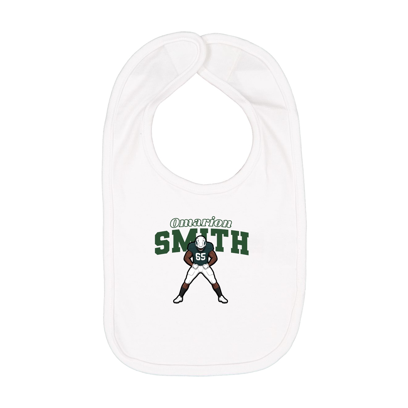 Infant Bib — Name Arch in White