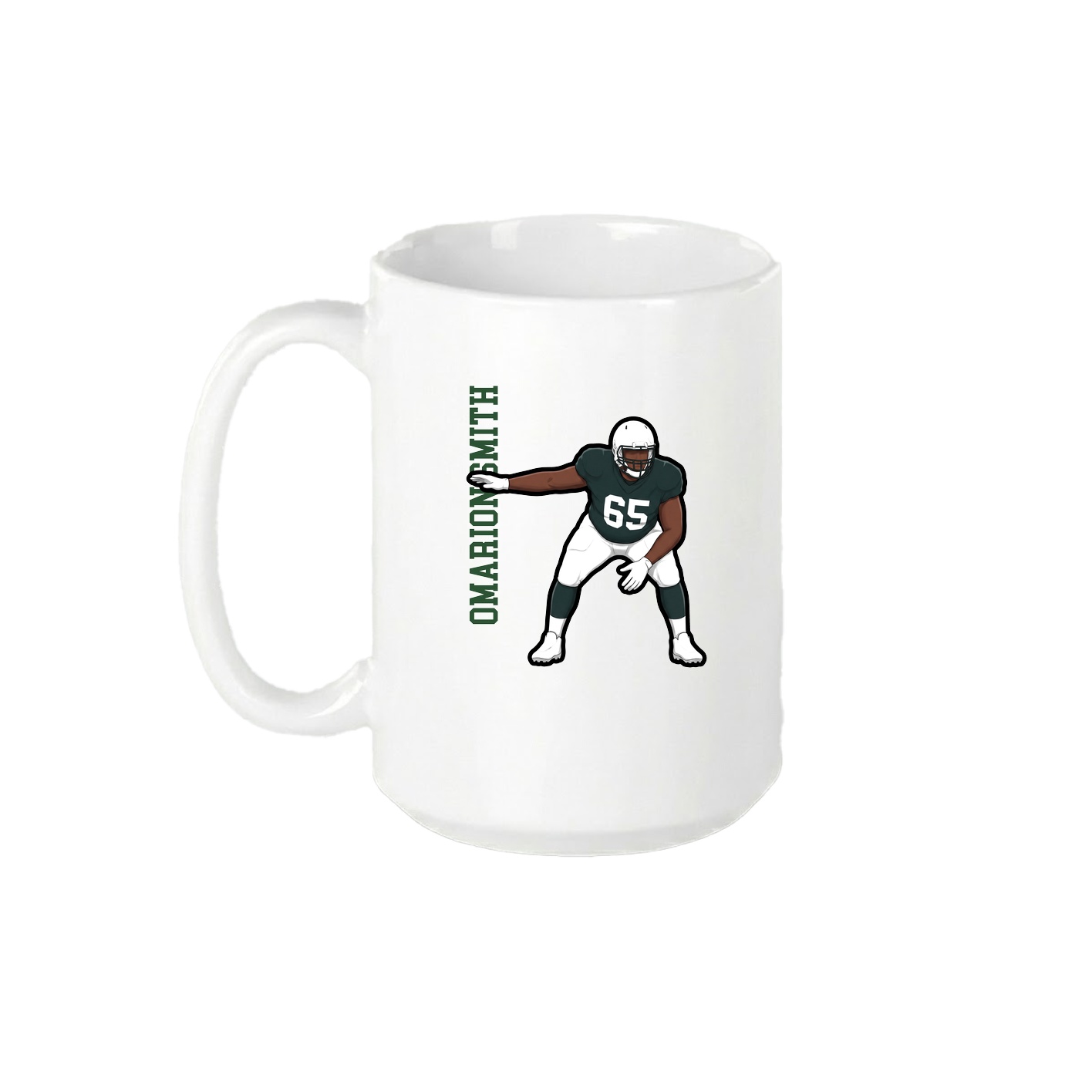 15oz Coffee Mug — Name Vertical in White