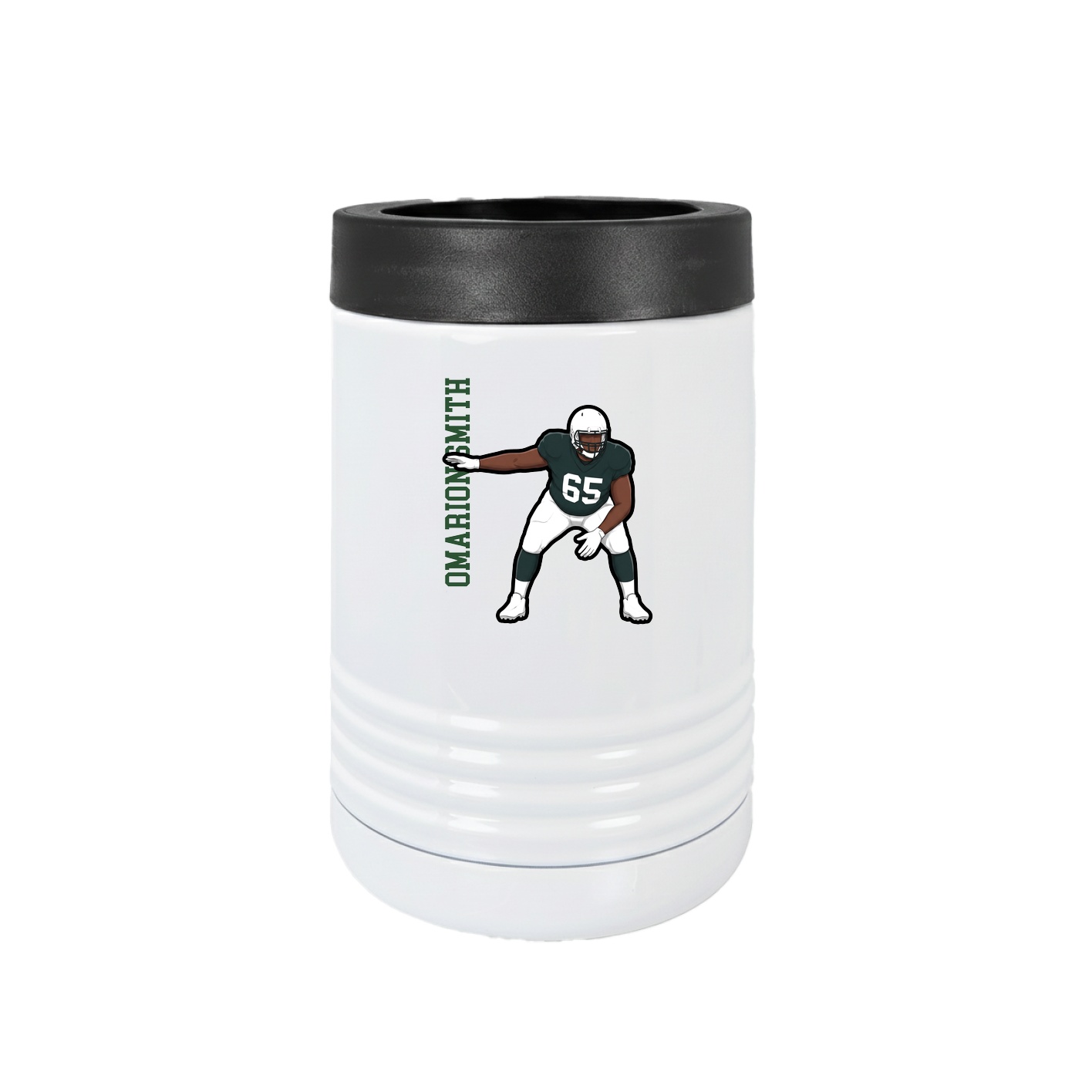 Beverage Holder — Name Vertical in White