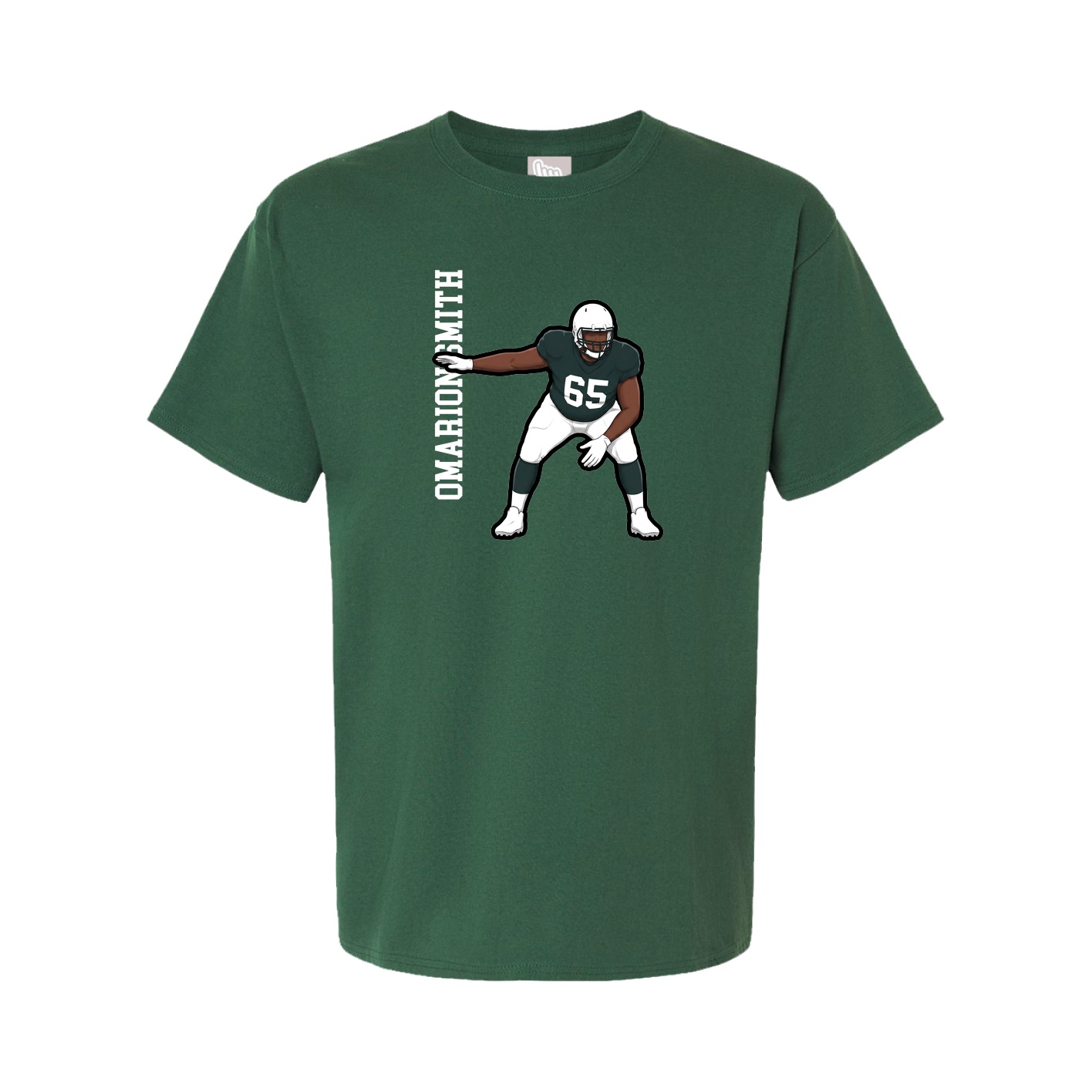 Tee — Name Vertical in Green