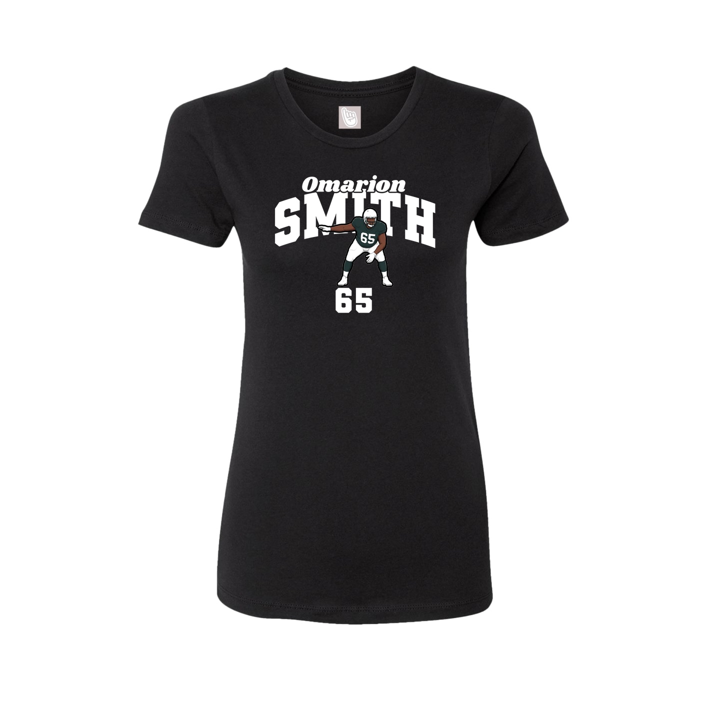Fitted Women's Tee — Signature Arch in Black