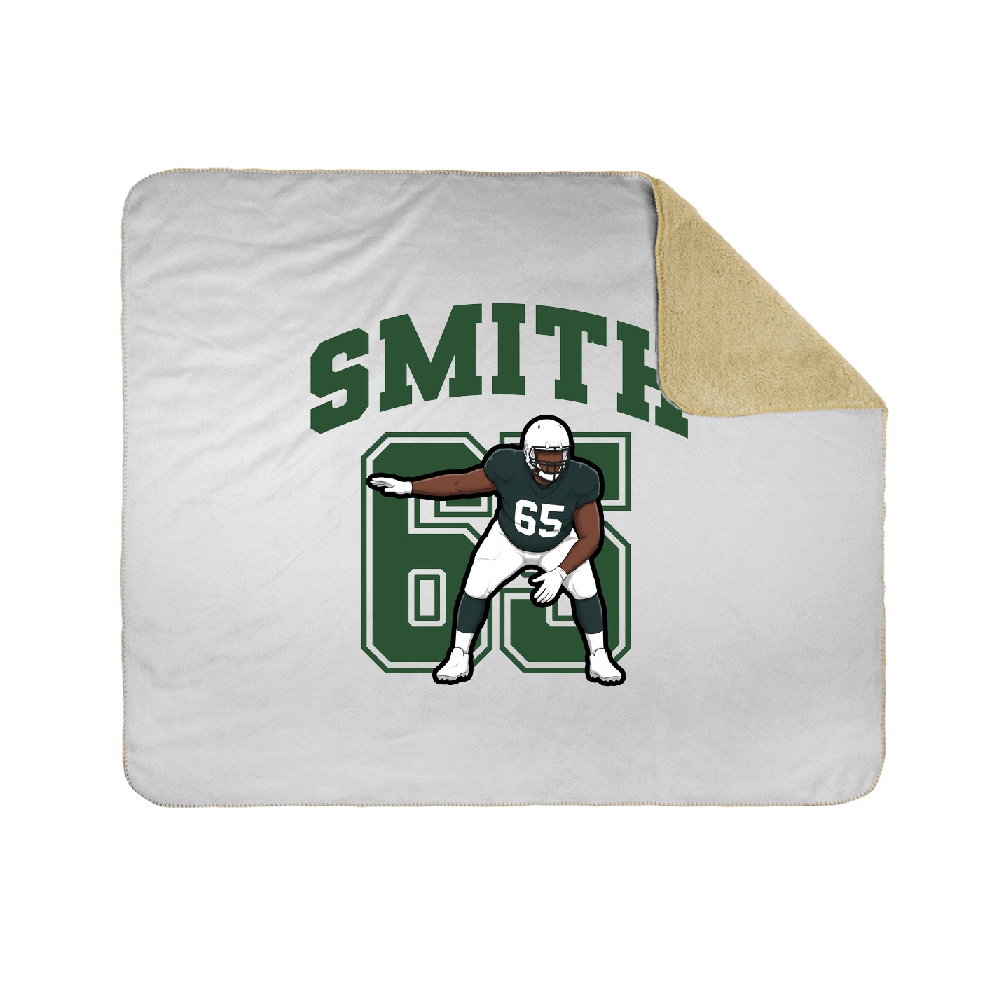 Throw Blanket — Number in White