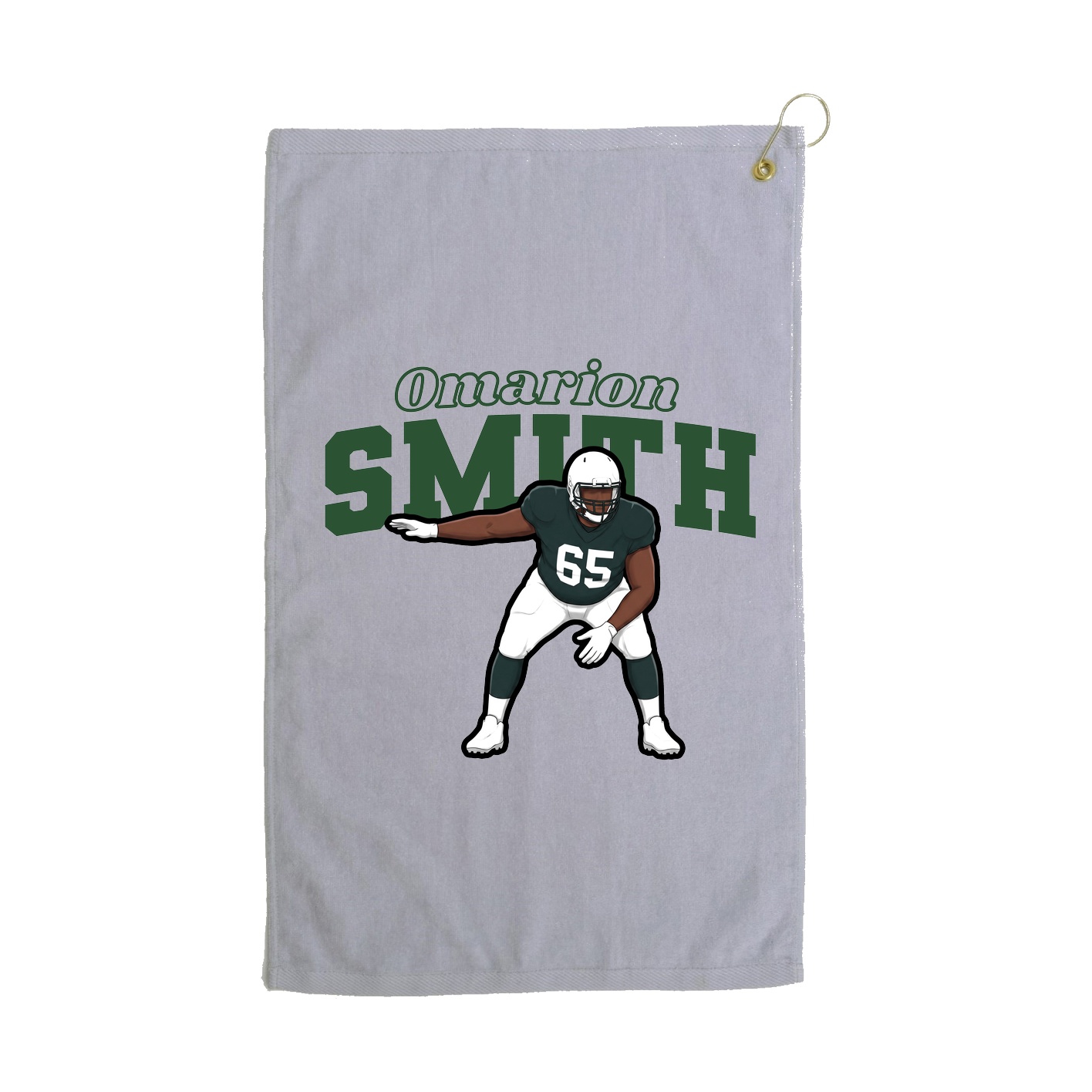 Golf Towel — Name Arch in Grey
