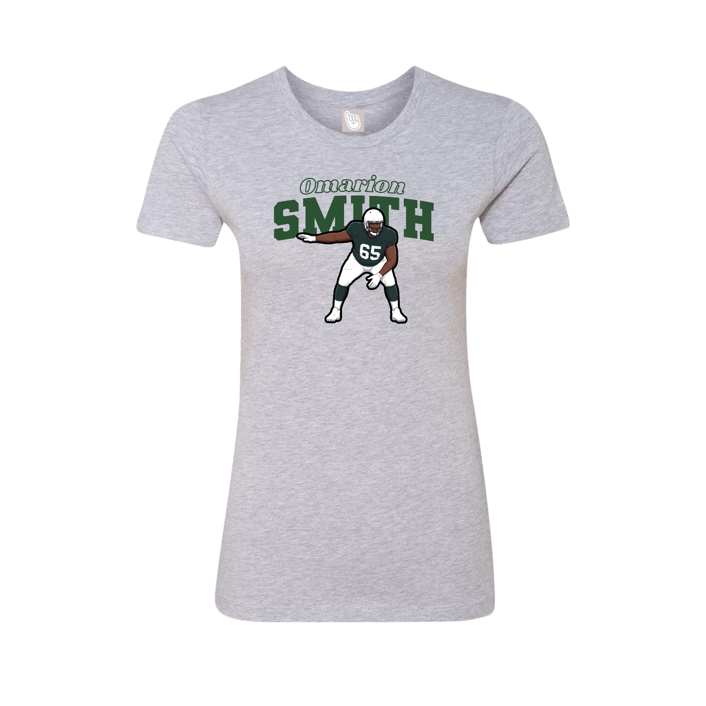 Fitted Women's Tee — Name Arch in Grey