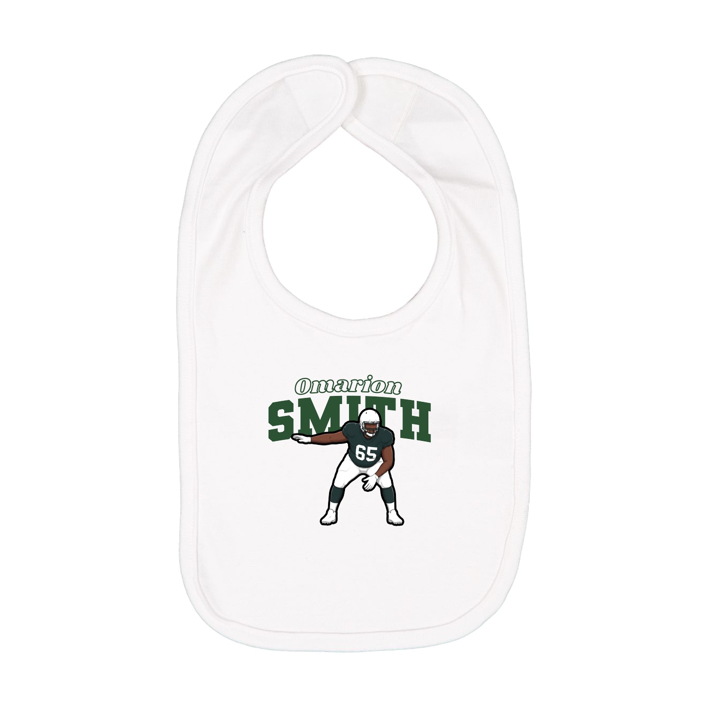Infant Bib — Name Arch in White