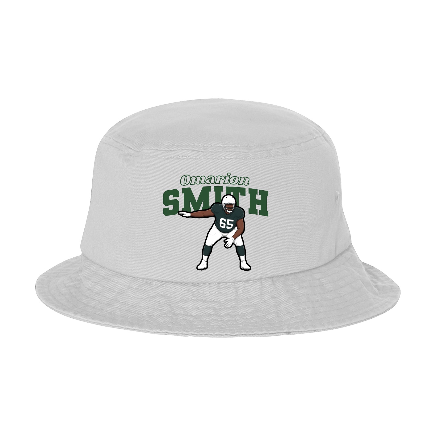 Bucket Cap — Name Arch in White