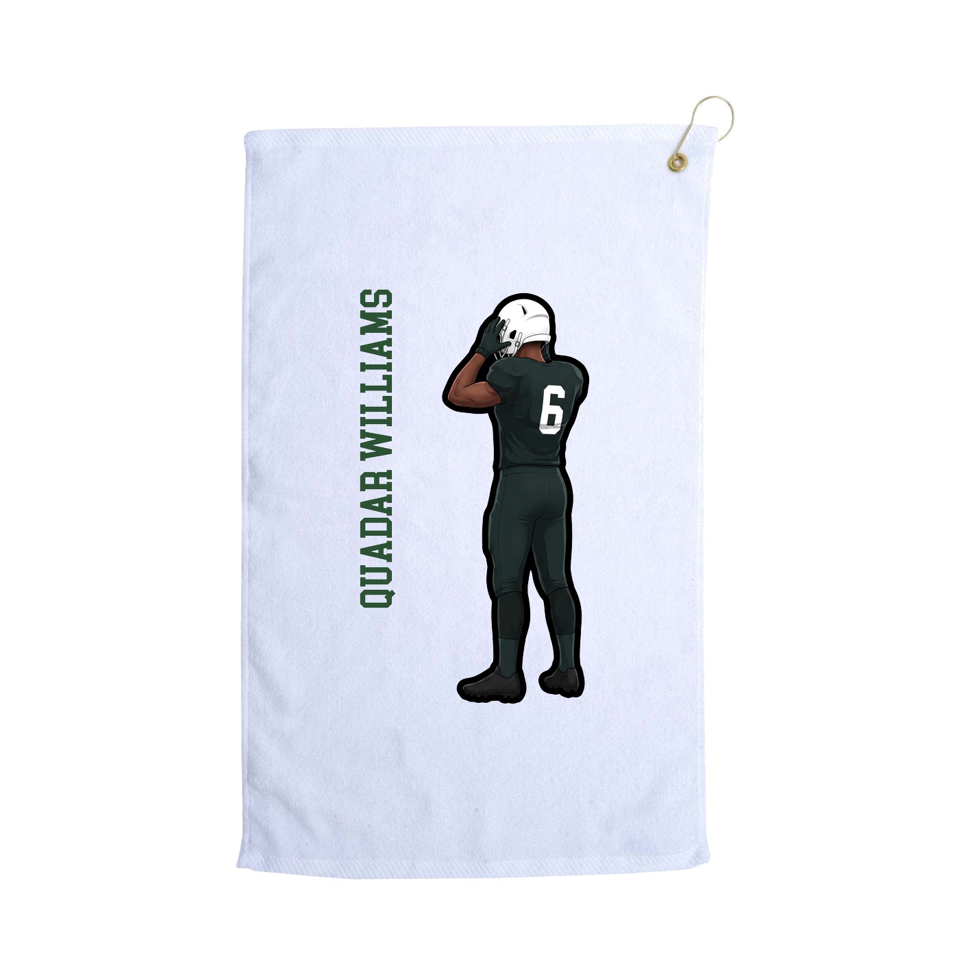 Golf Towel — Name Vertical in White