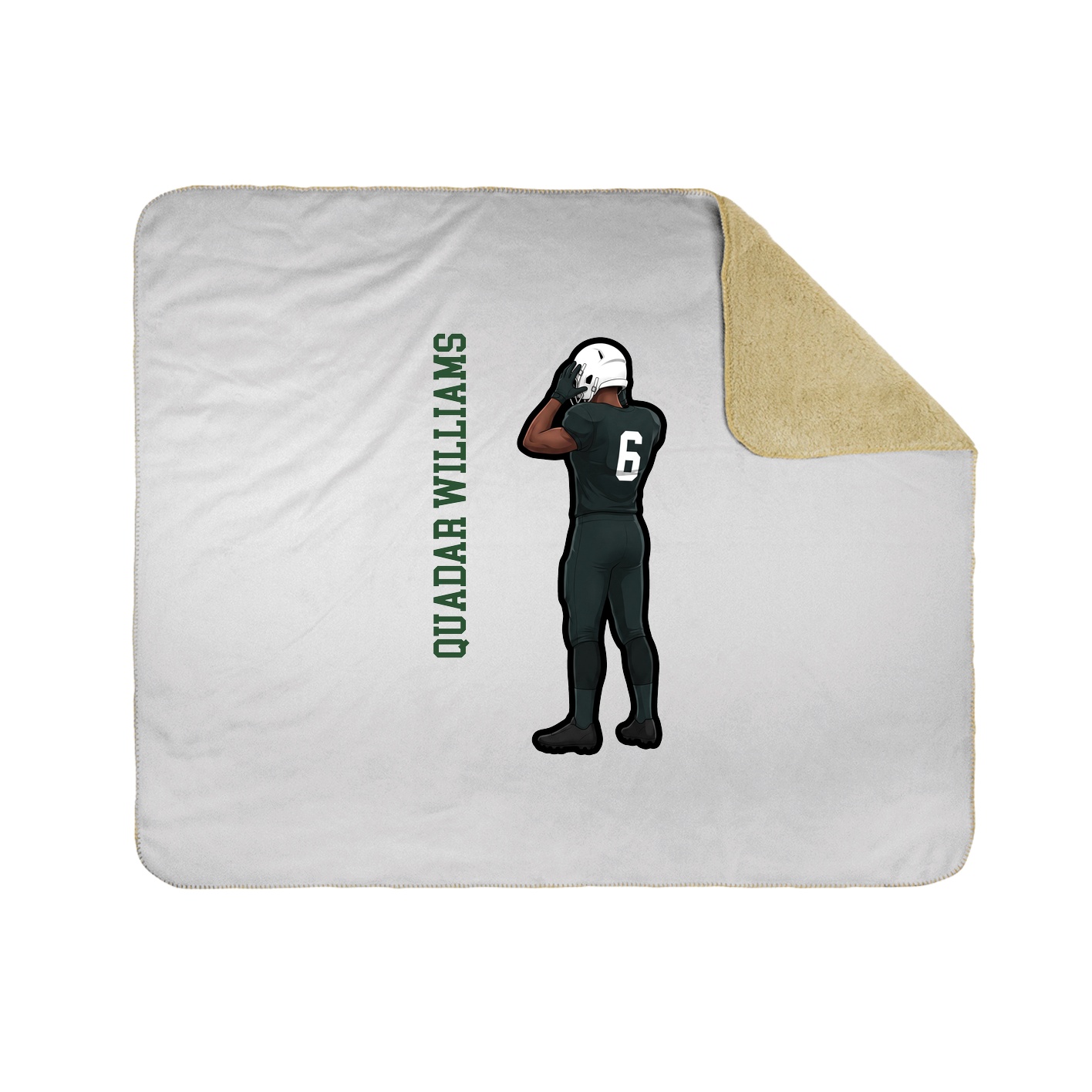 Throw Blanket — Name Vertical in White