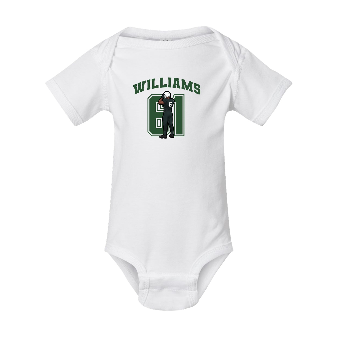 Baby Onesie — Number in White