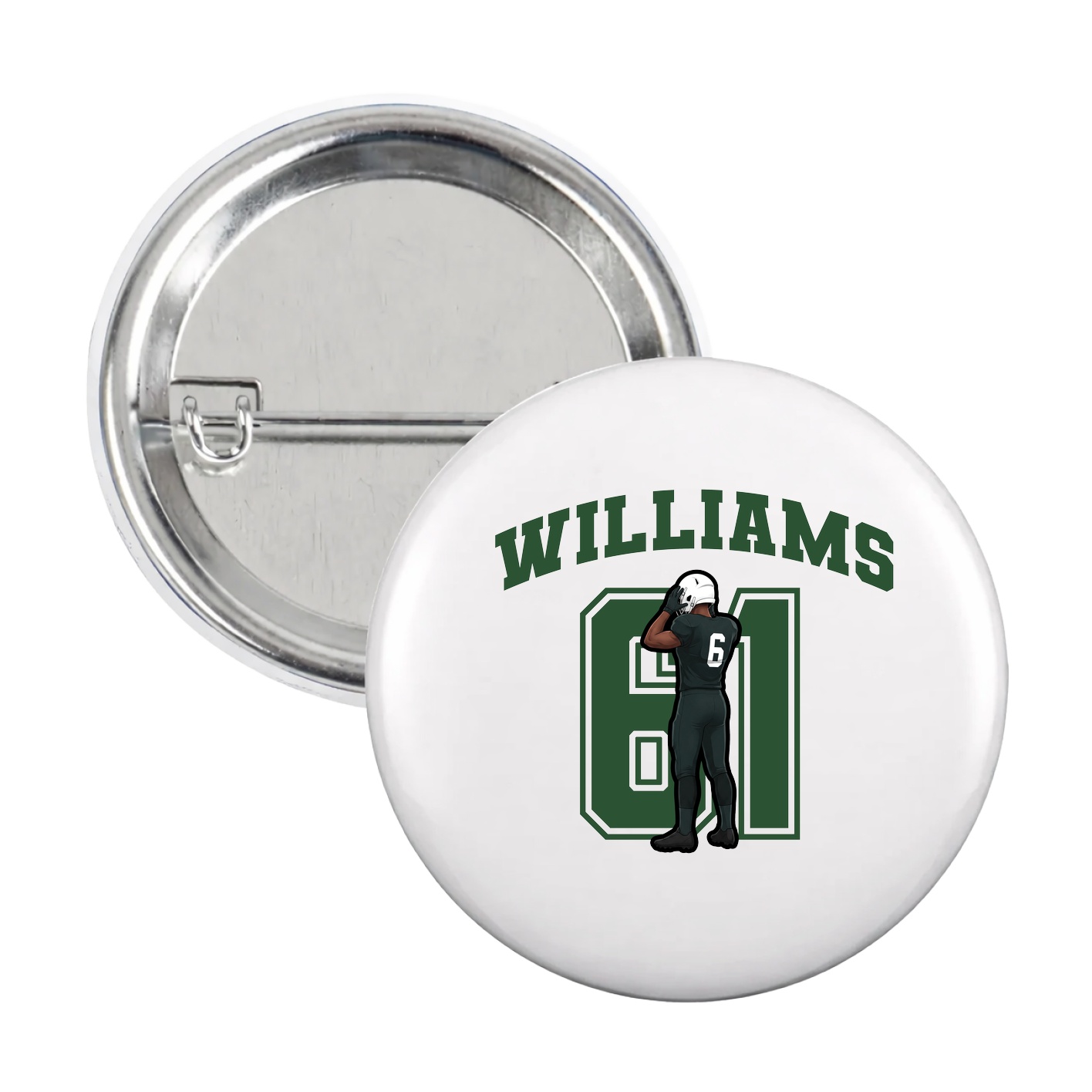 Game Day Button — Number in White