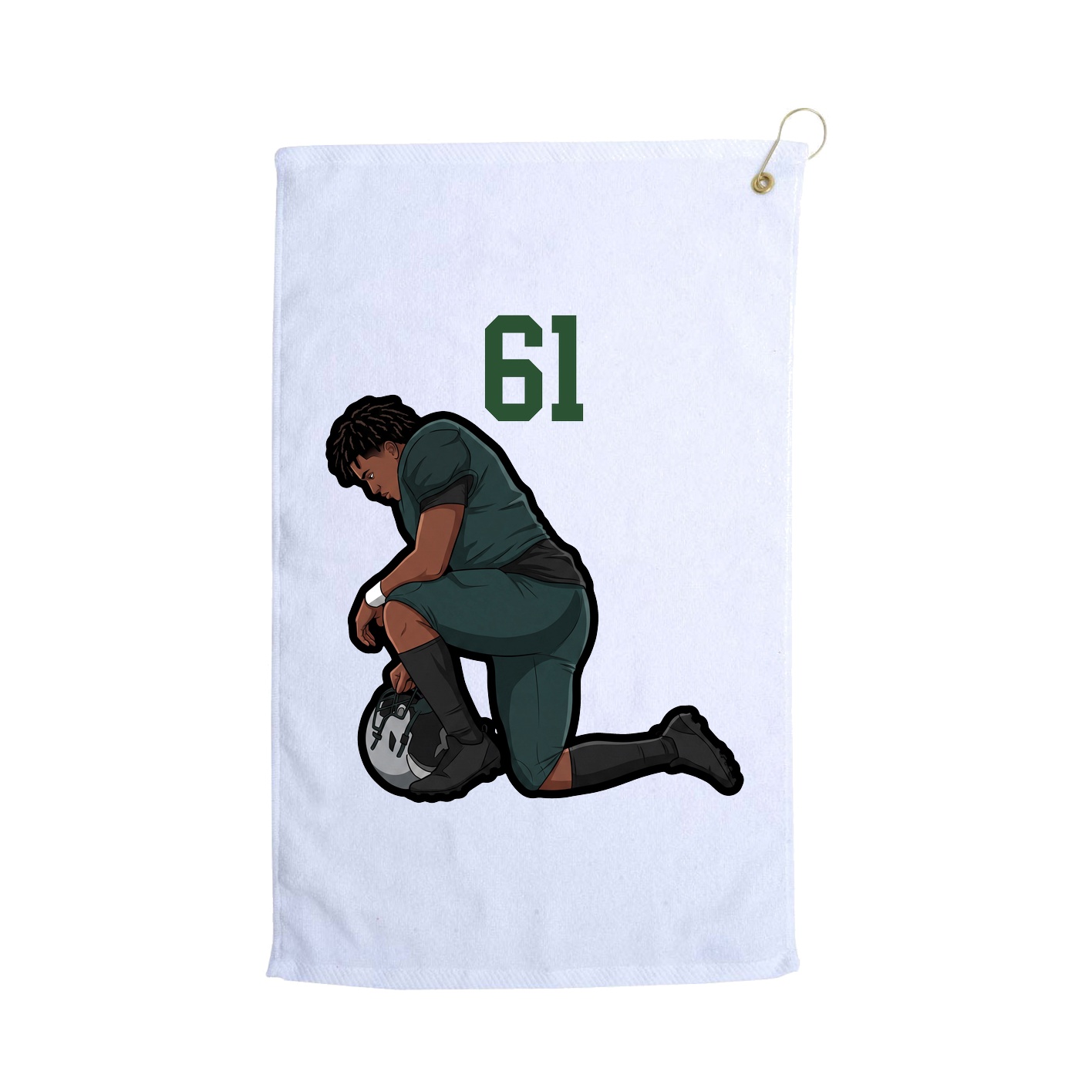 Golf Towel — Number Top in White