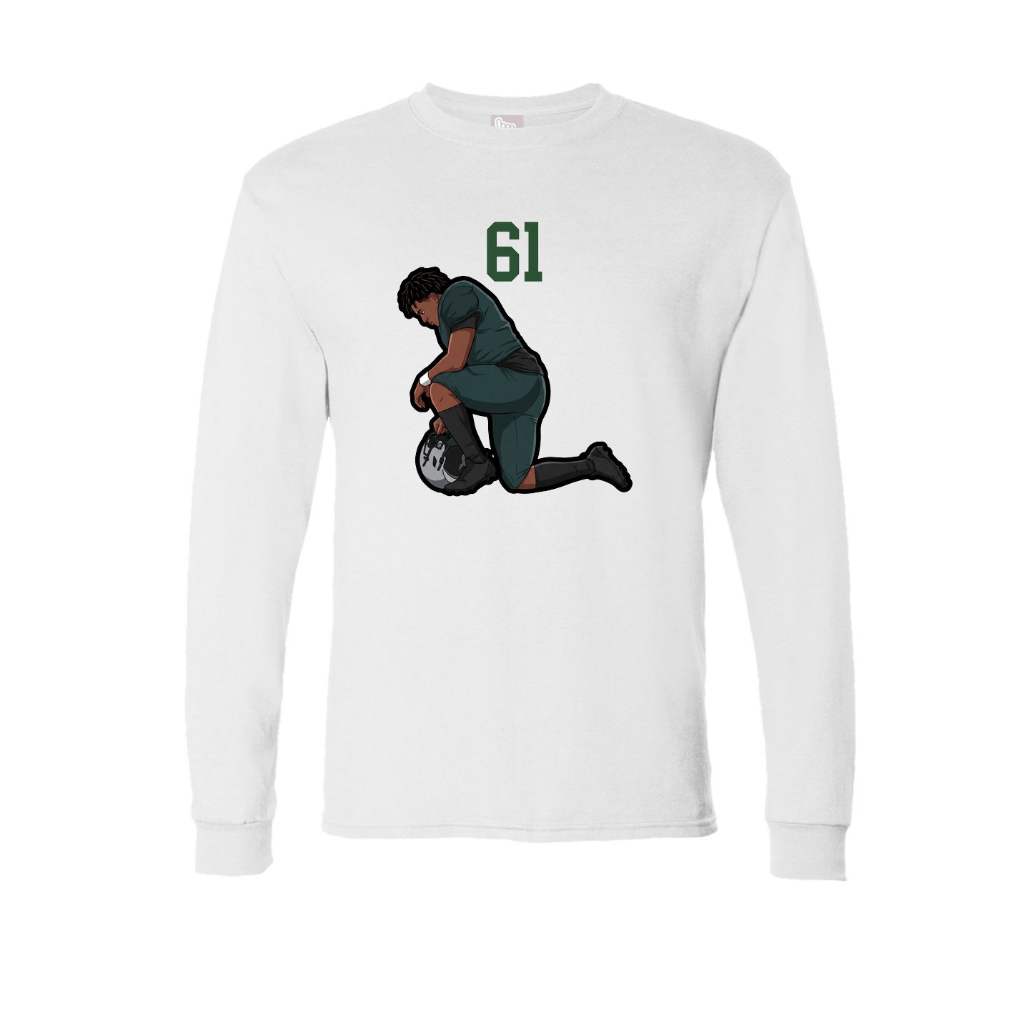 Long Sleeve Tee — Number Top in White