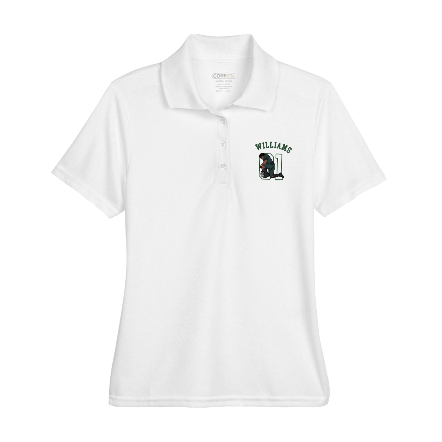 Womens Performance Polo — Shirsey Arch in White
