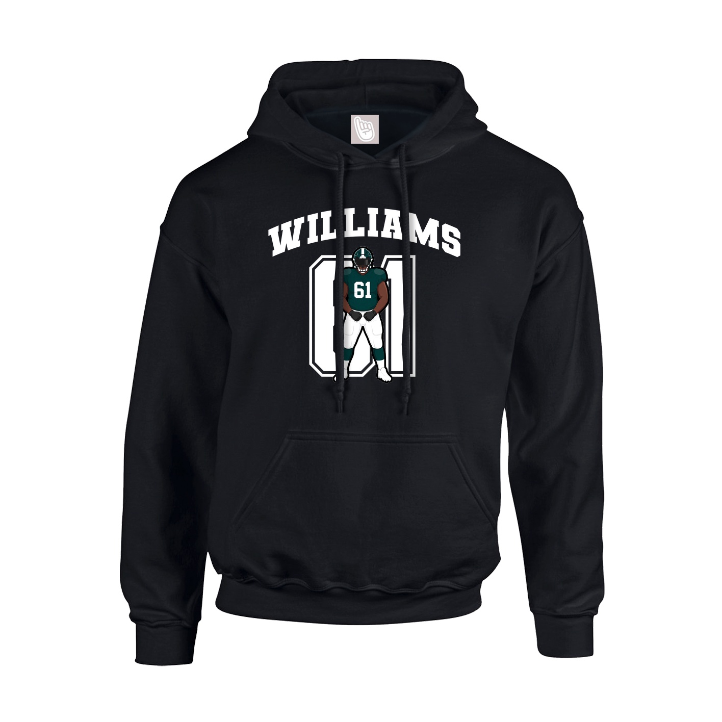Youth Hoodie — Number in Black