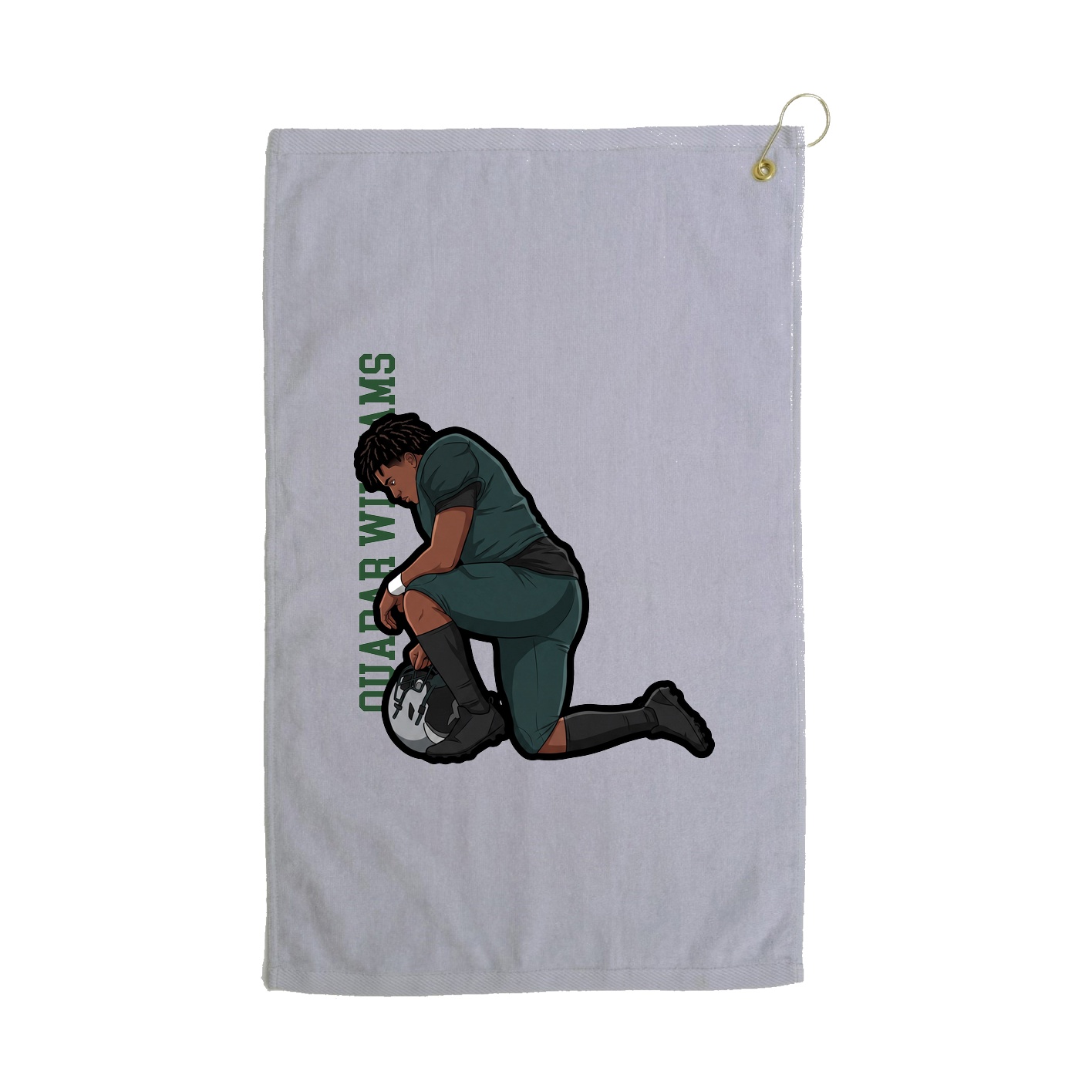 Golf Towel — Name Vertical in Grey