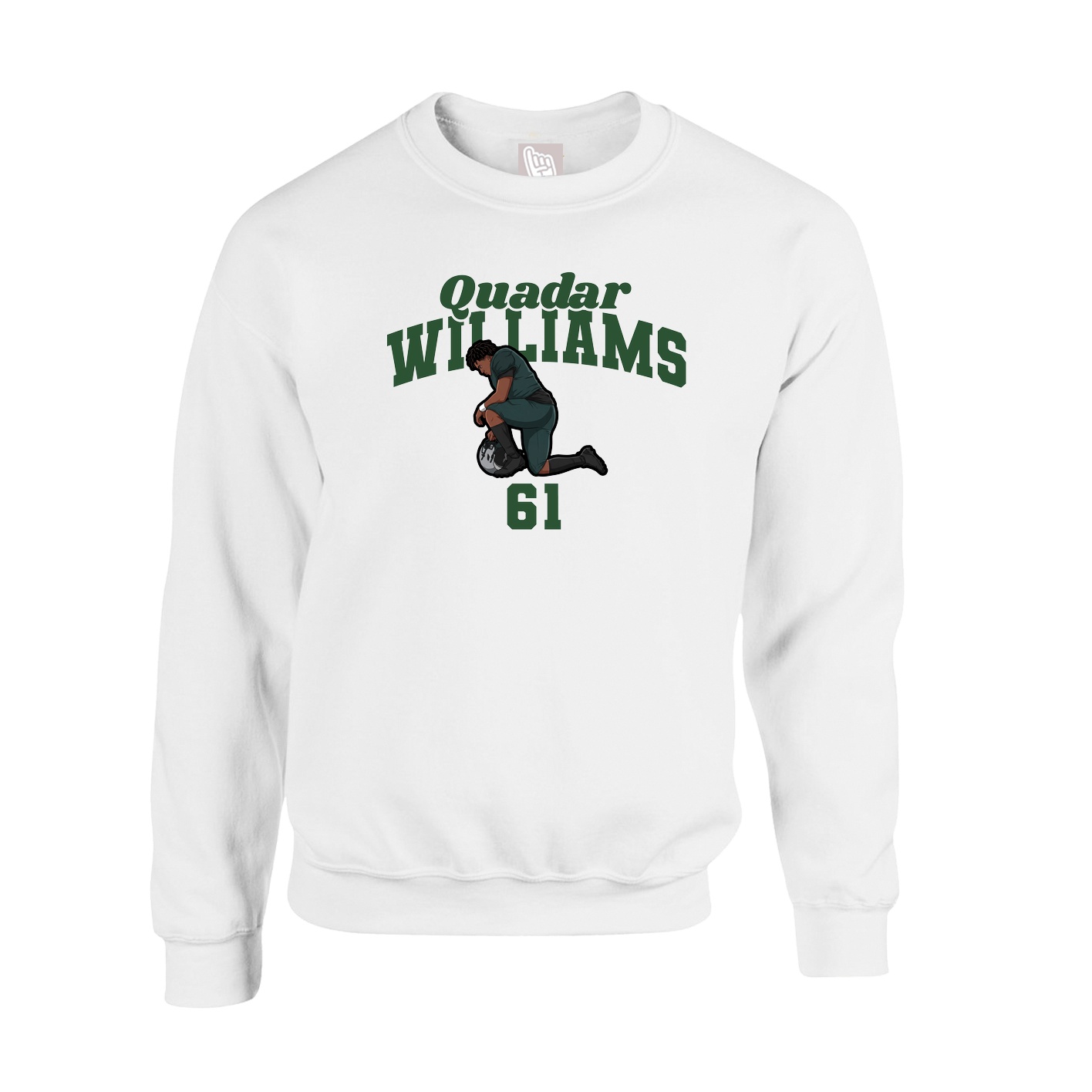 Fleece Crew — Signature Arch in White