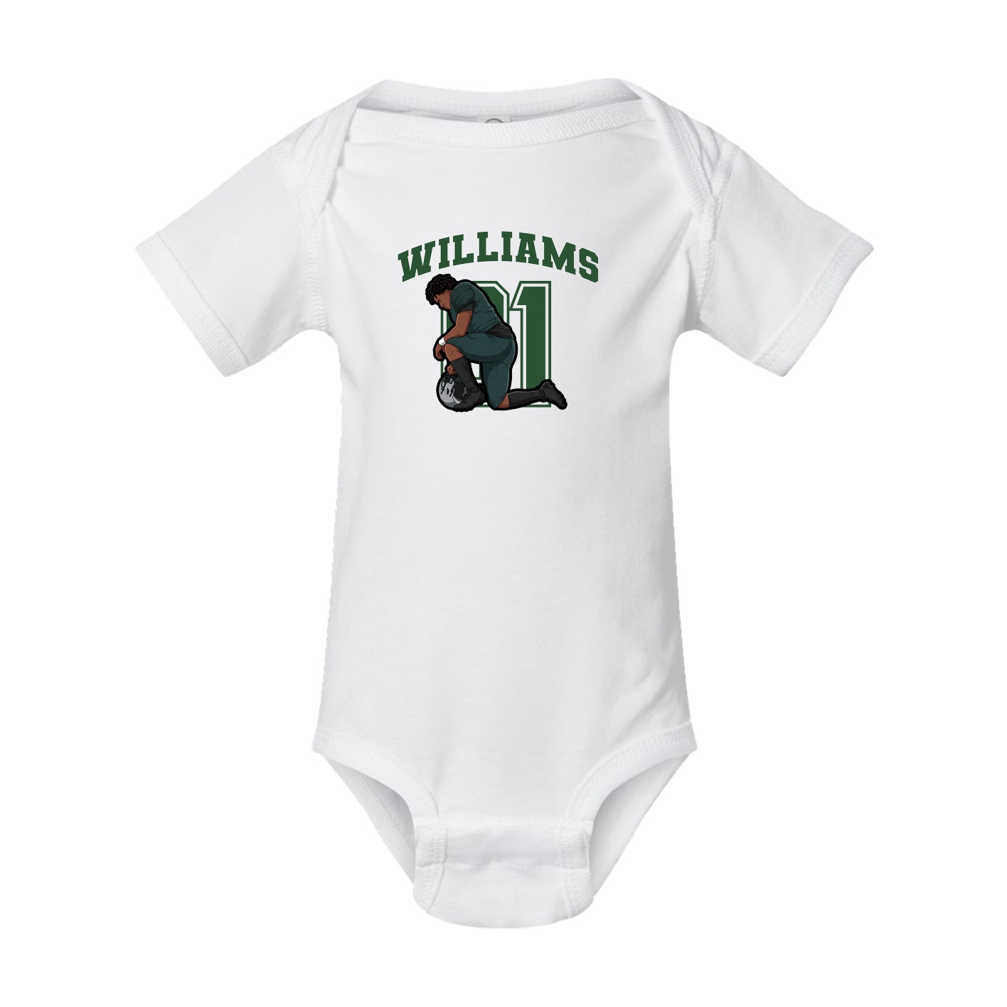 Baby Onesie — Number in White