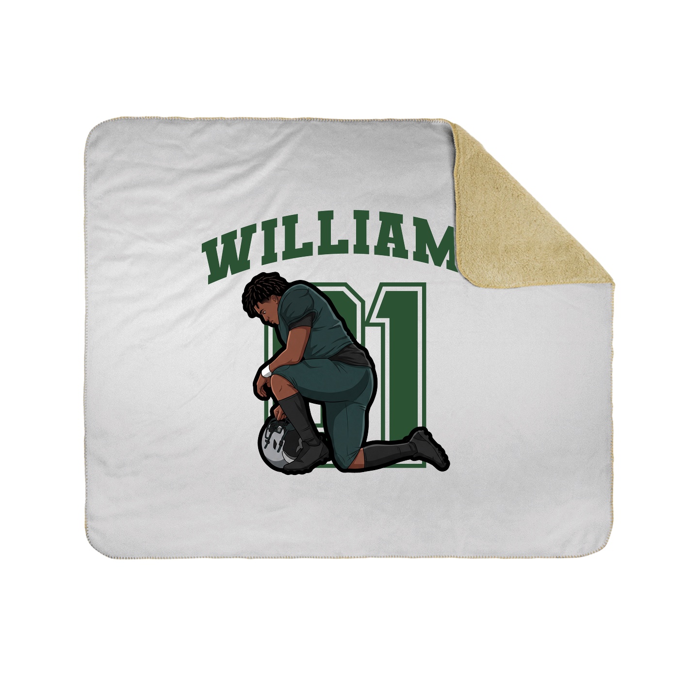 Throw Blanket — Number in White