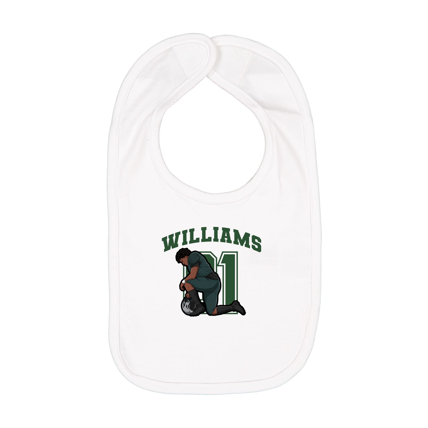 Infant Bib — Number in White