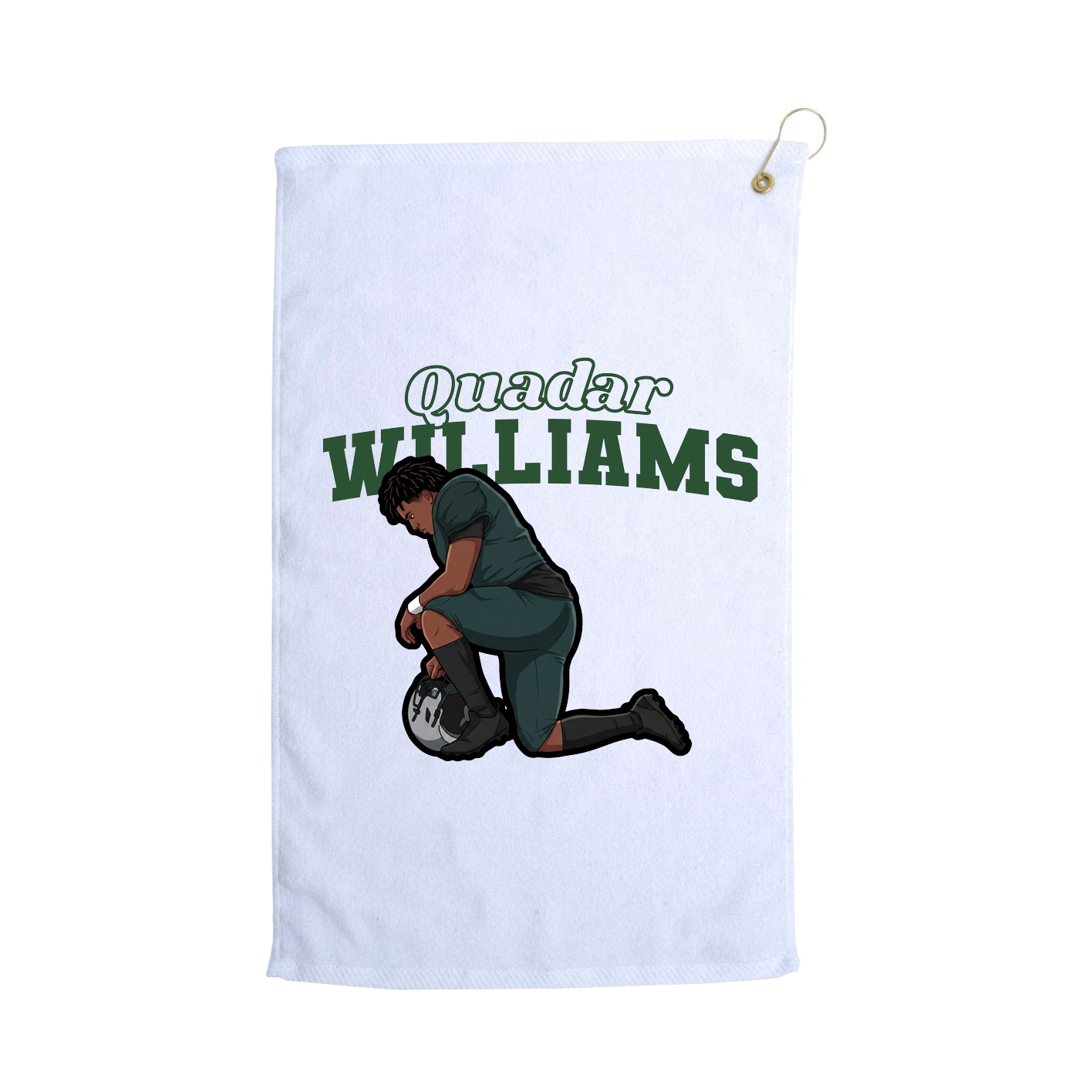 Golf Towel — Name Arch in White