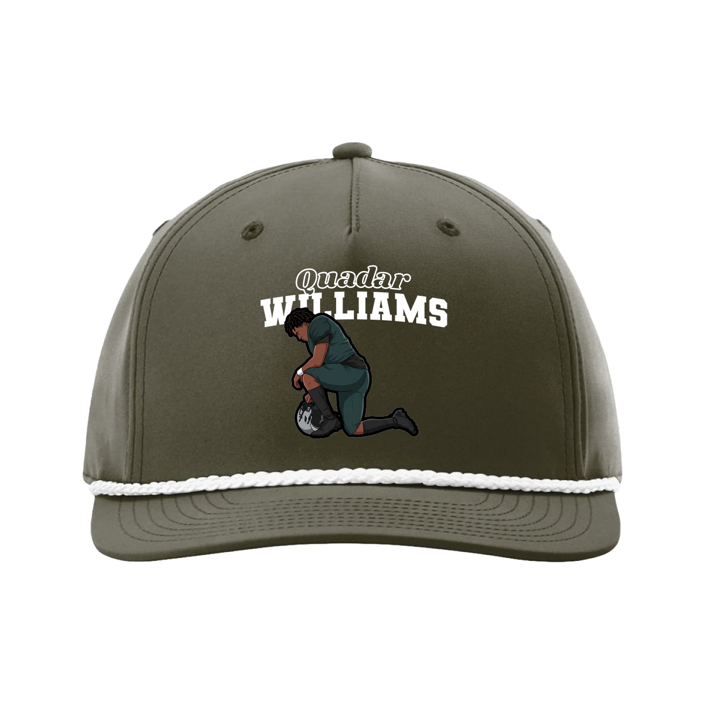 Five-Panel Classic Rope Cap — Name Arch in Green