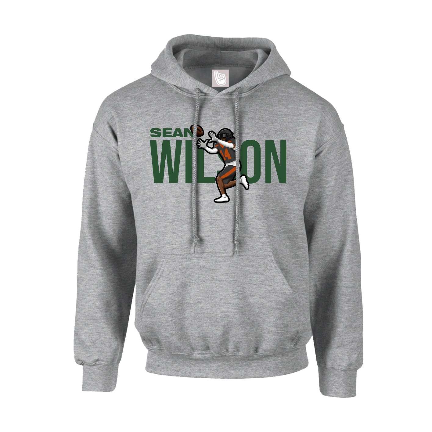 Youth Hoodie — Player Name in Grey