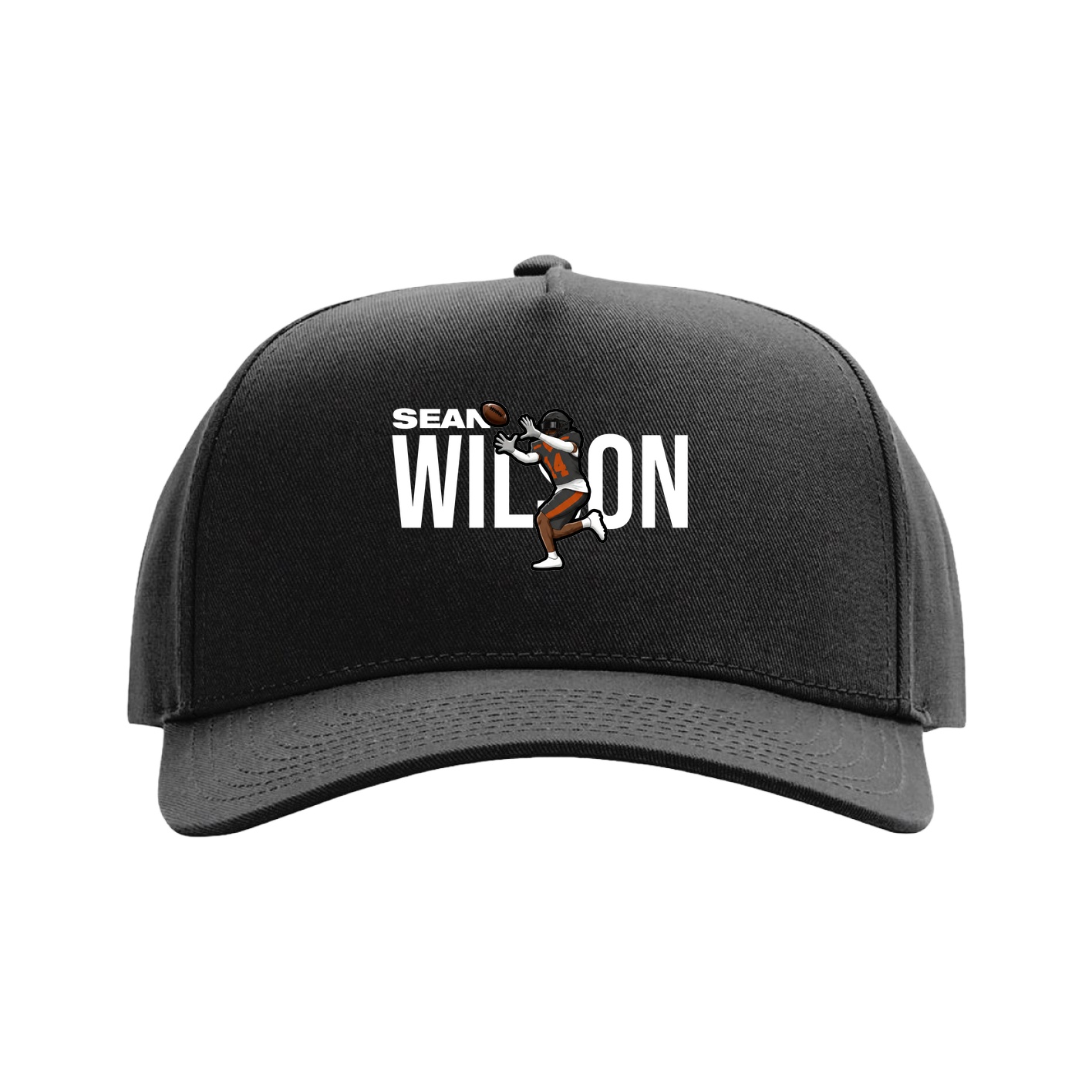 Full Fabric Five-Panel Champ Cap — Player Name in Black