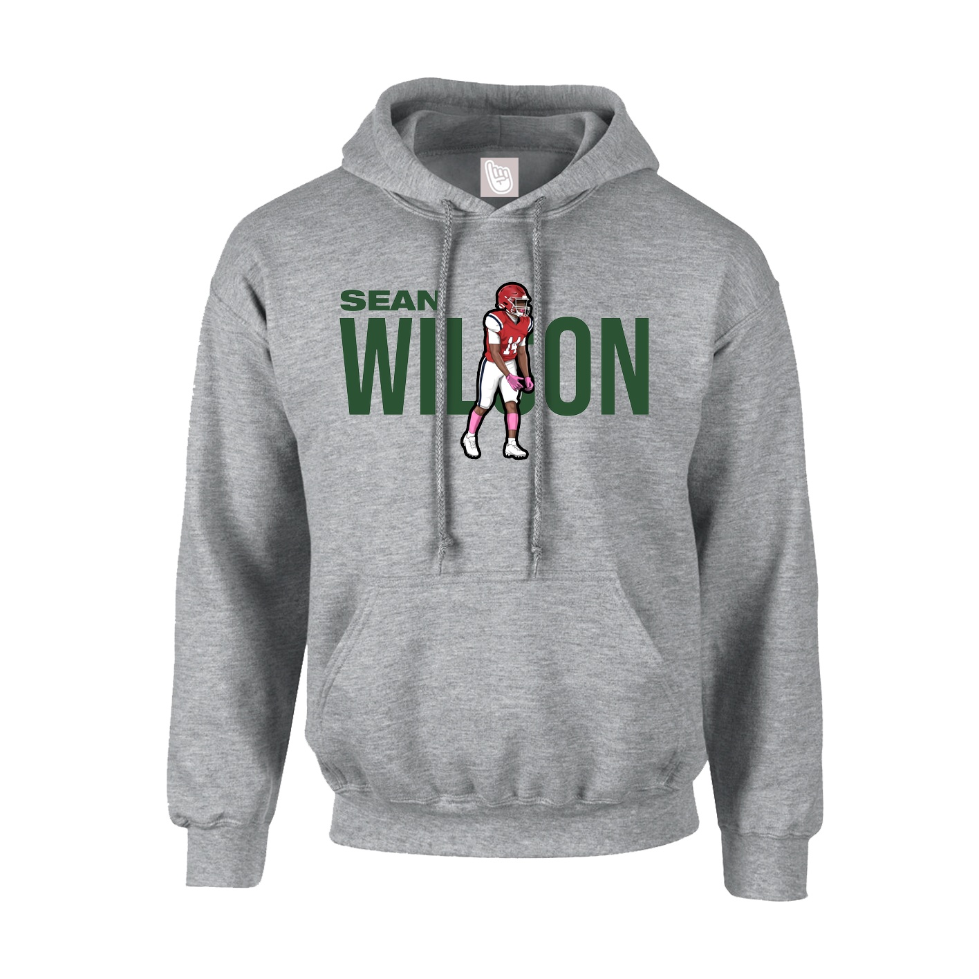 Hoodie — Player Name in Grey