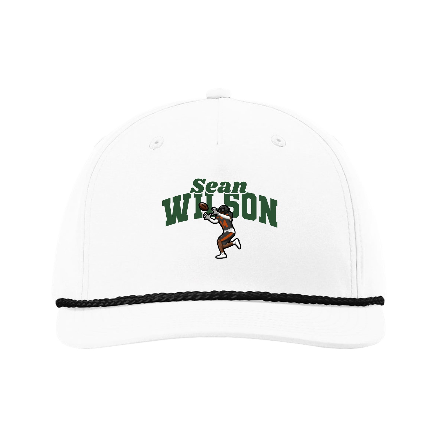 Five-Panel Classic Rope Cap — Signature Arch in White
