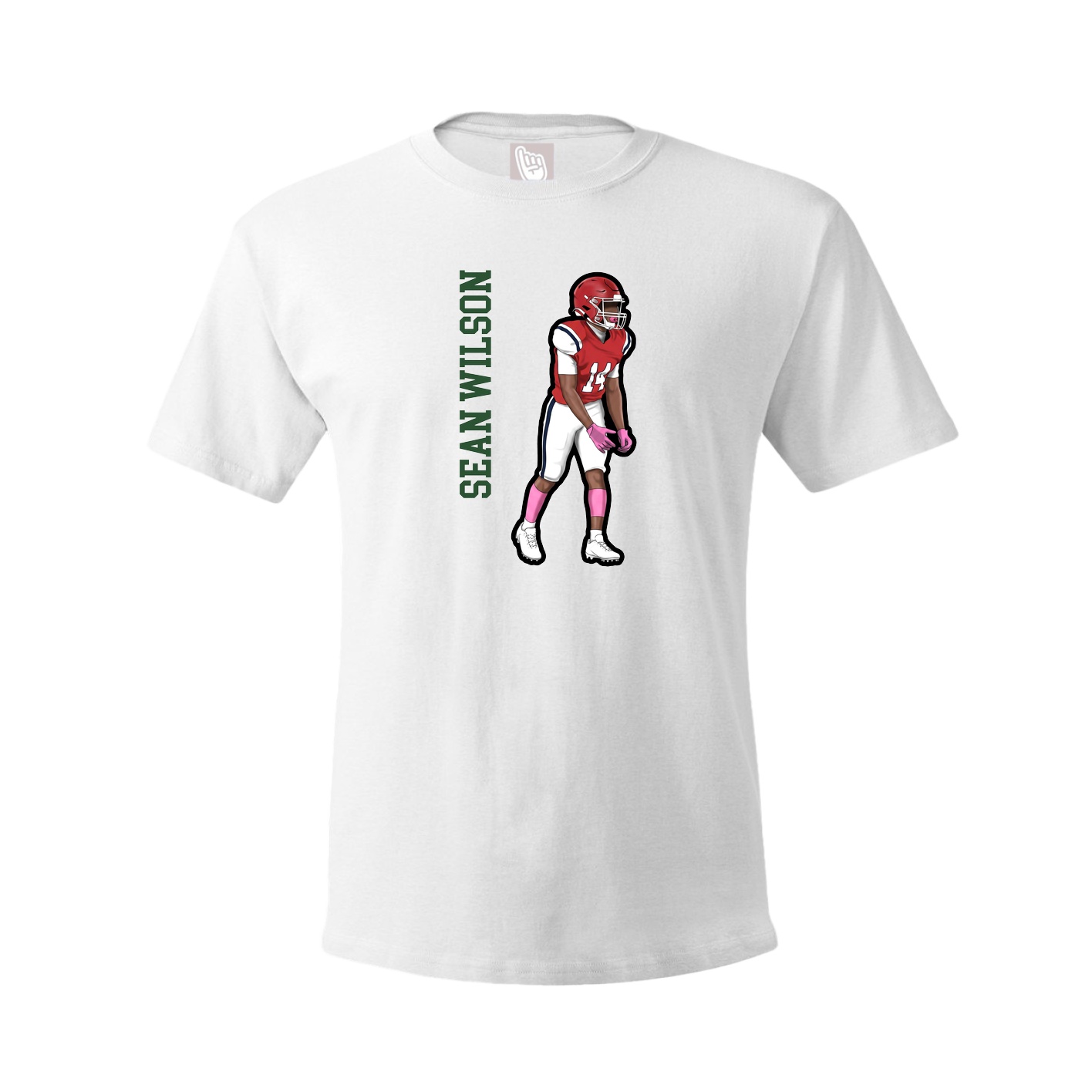 Tee — Name Vertical in White