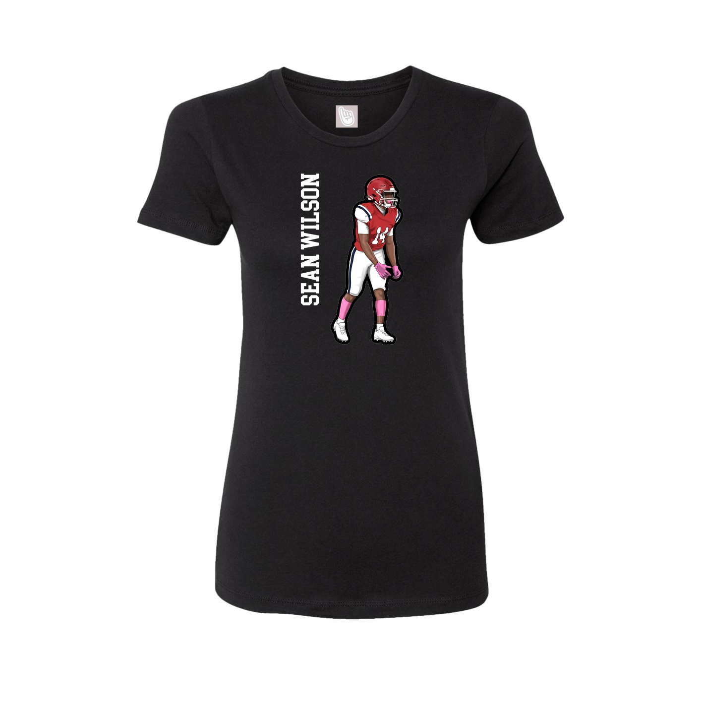 Fitted Women's Tee — Name Vertical in Black